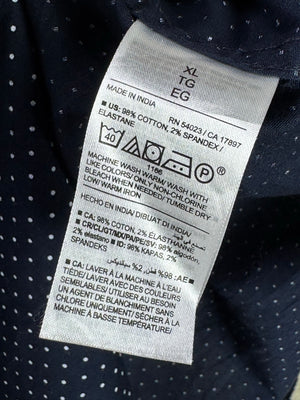 Old N*vy® XL | Chest: 25.5" | Navy Blue with Polka Dots | Shirt | Cotton - Elastane | 3338 - Genuine Maal