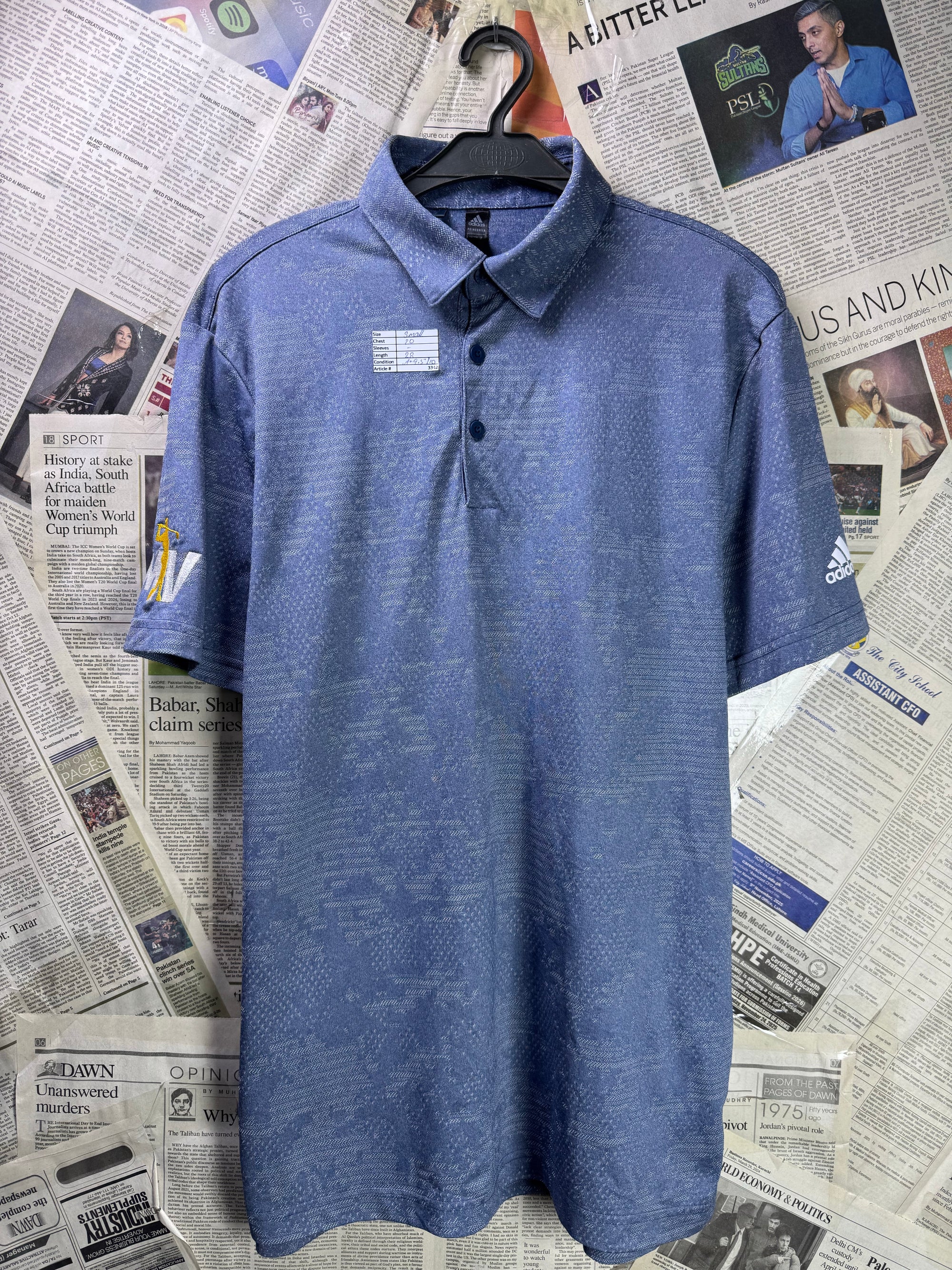 Adid*s® Small | Chest: 20" | Light Blue | Golf Polo | Poly | 3342 - Genuine Maal