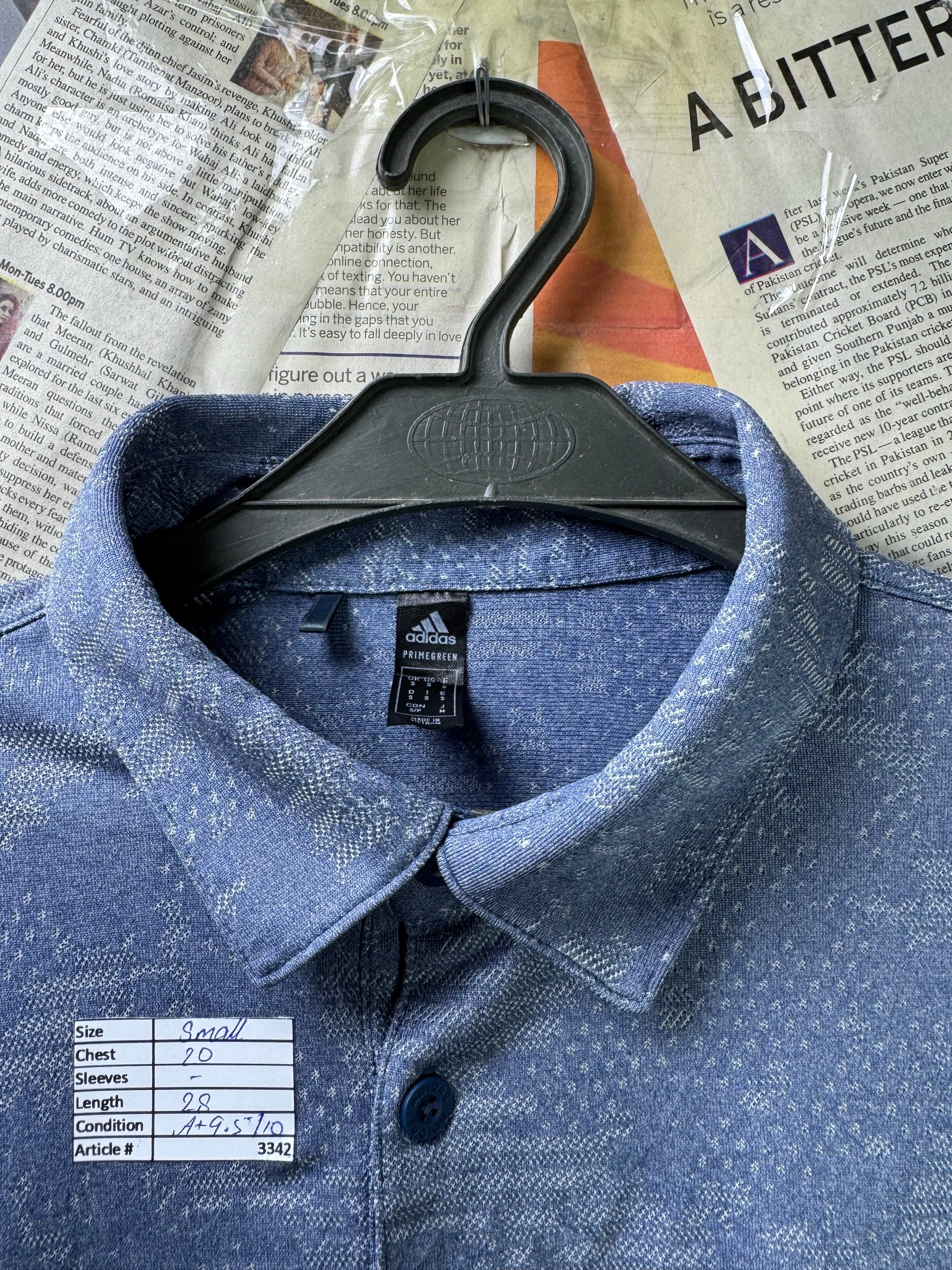 Adid*s® Small | Chest: 20" | Light Blue | Golf Polo | Poly | 3342 - Genuine Maal