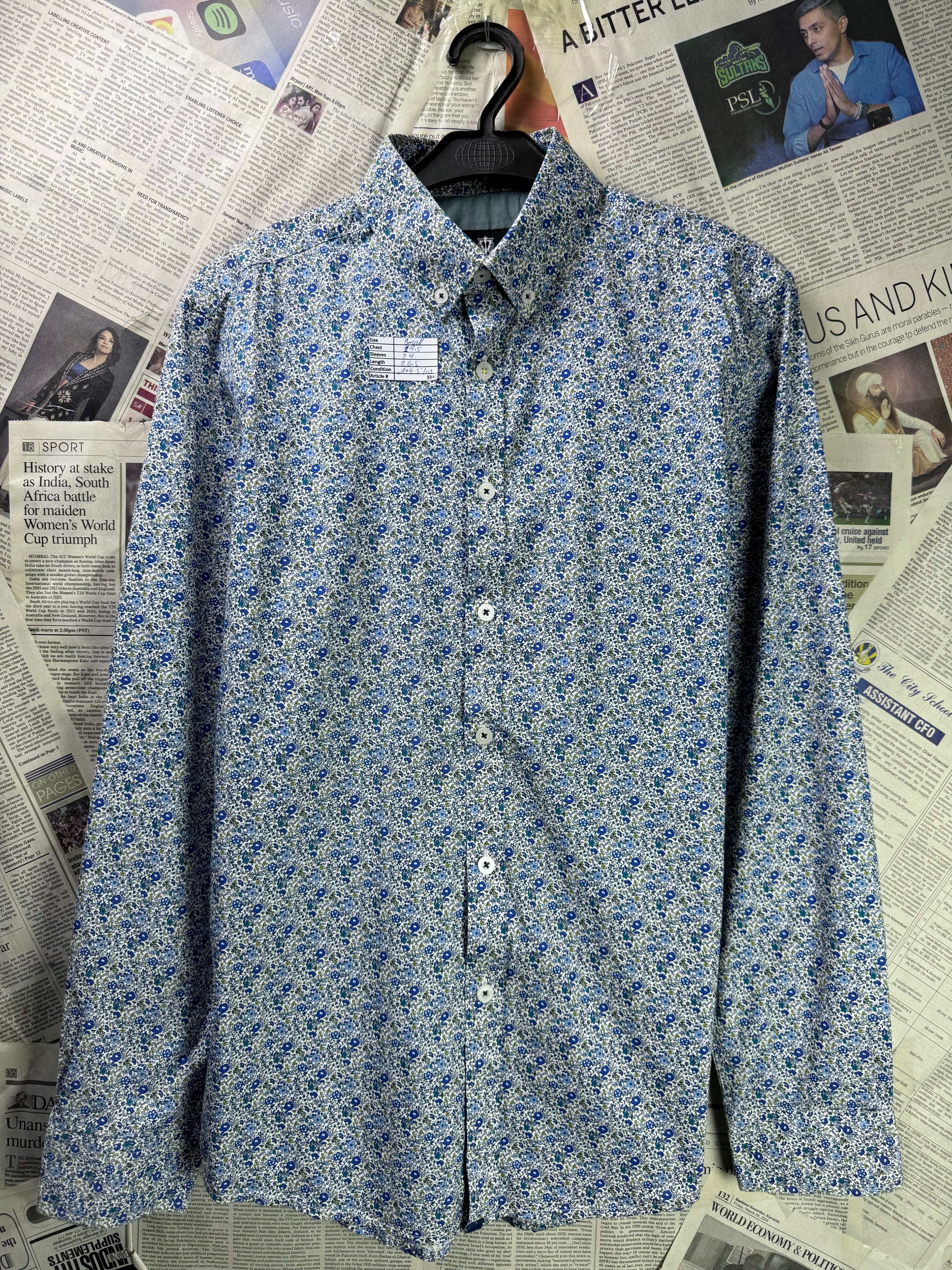 Steel & Jelly® Small | Chest: 19.5" | Floral | Shirt | Cotton | 3346 - Genuine Maal