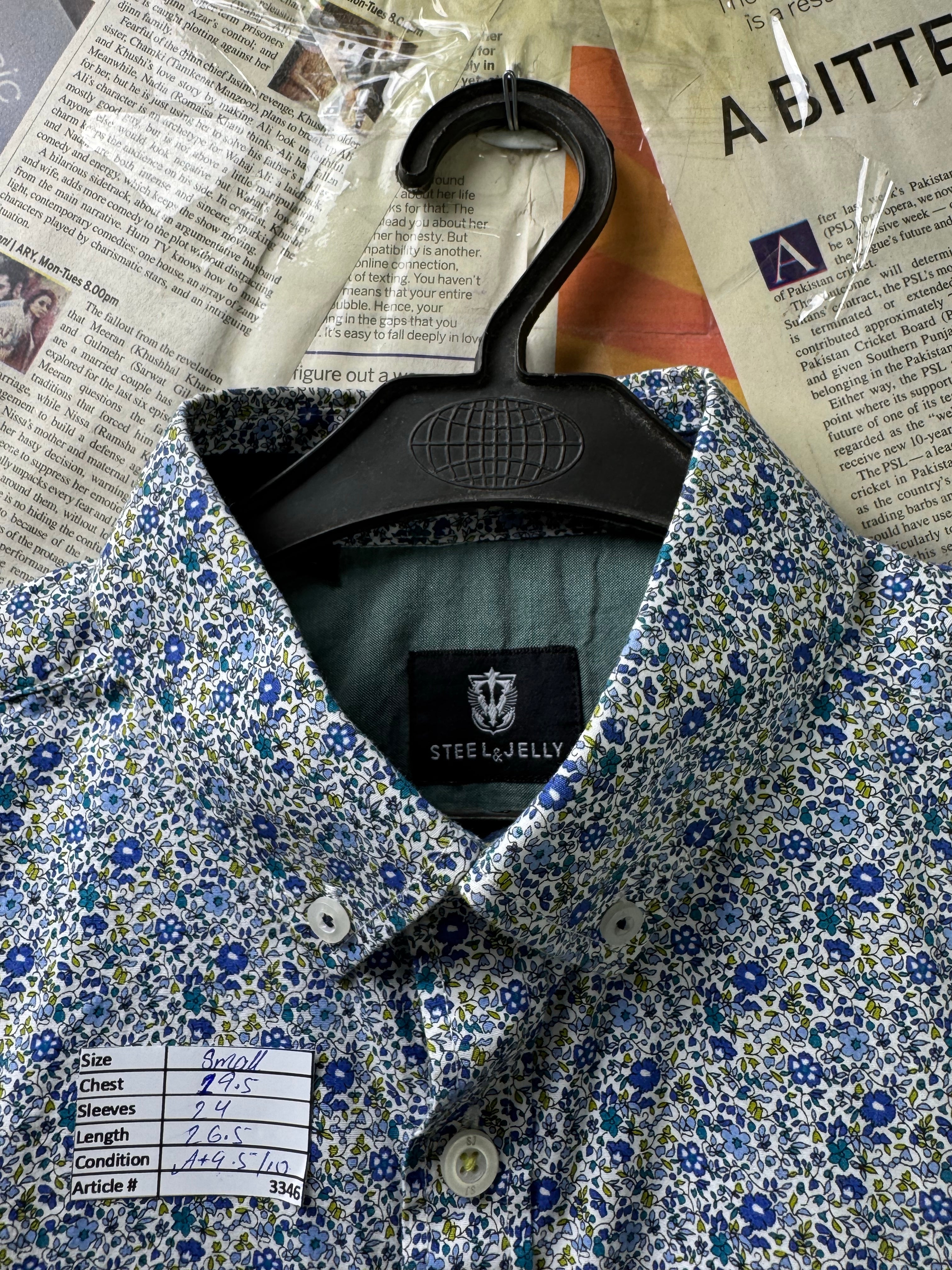 Steel & Jelly® Small | Chest: 19.5" | Floral | Shirt | Cotton | 3346 - Genuine Maal