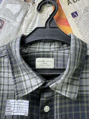Selected® Large | Chest: 23" | Grey Plaid | Shirt | Cotton | 3341 - Genuine Maal