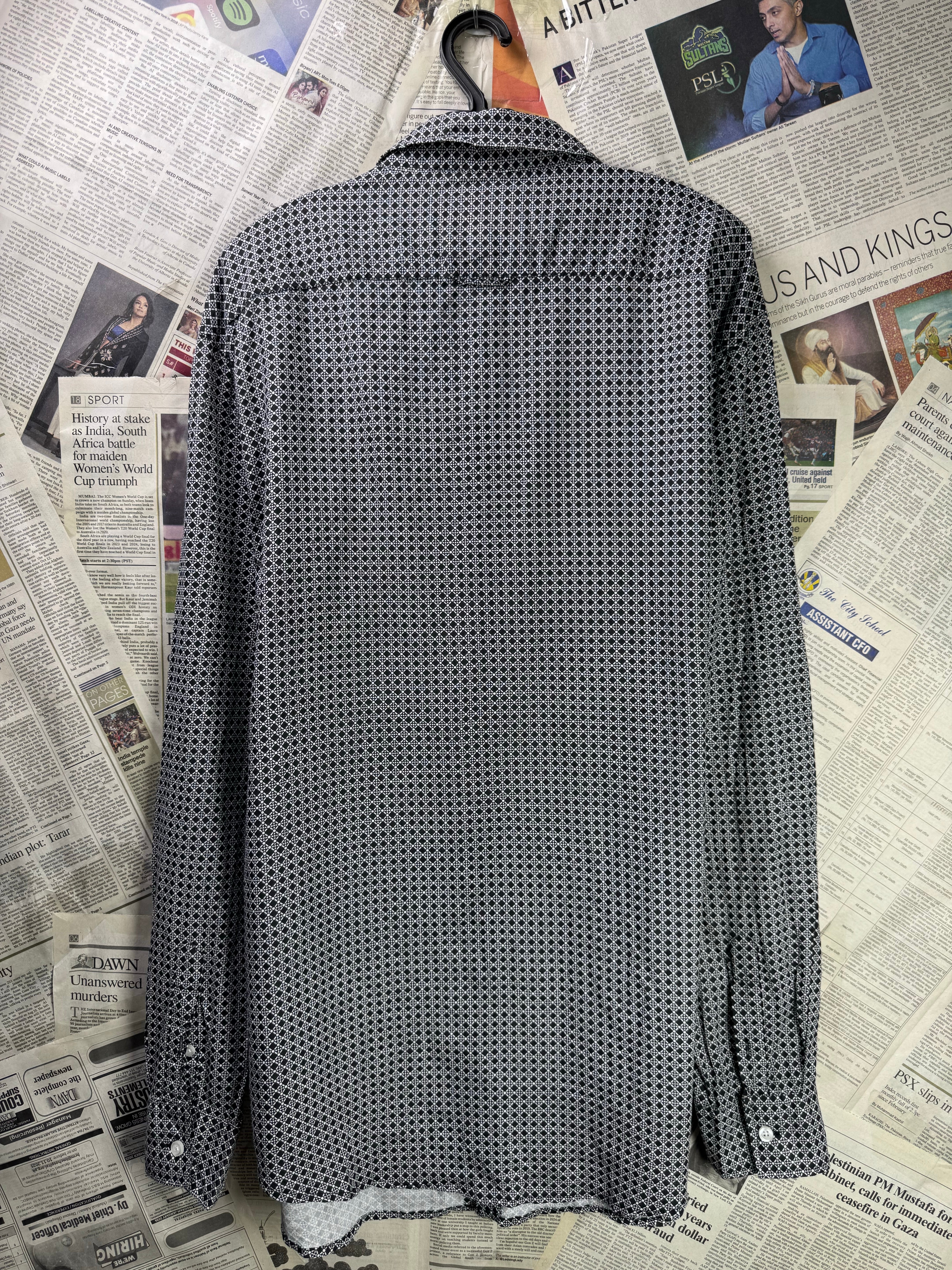 Jachs Co.® Large | Chest: 23.5" | Black & White | Shirt | Cotton | 3351 - Genuine Maal
