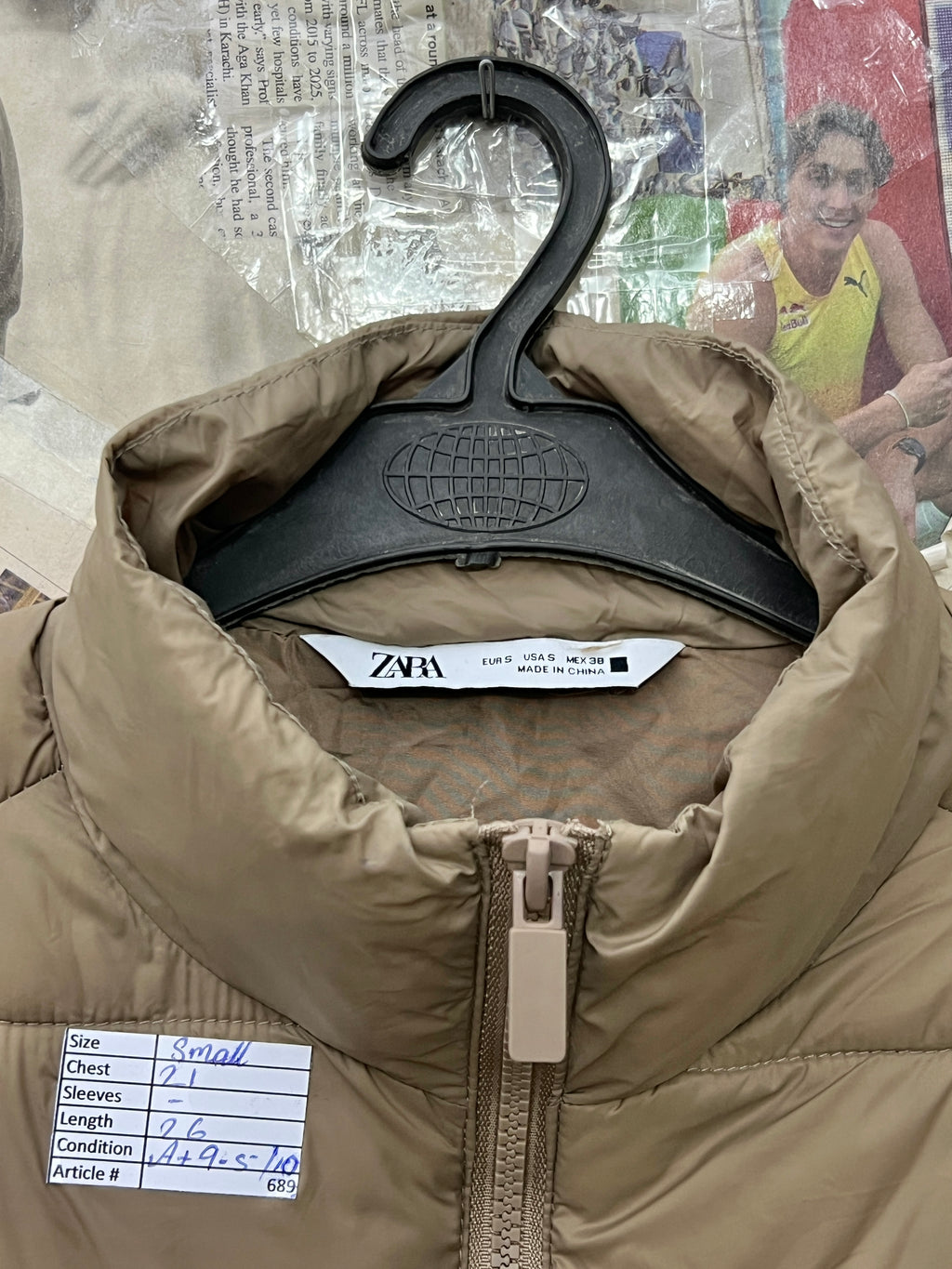 Zara® Small | Chest: 21" | Camel | Sleeveless Jacket | 689 - Genuine Maal