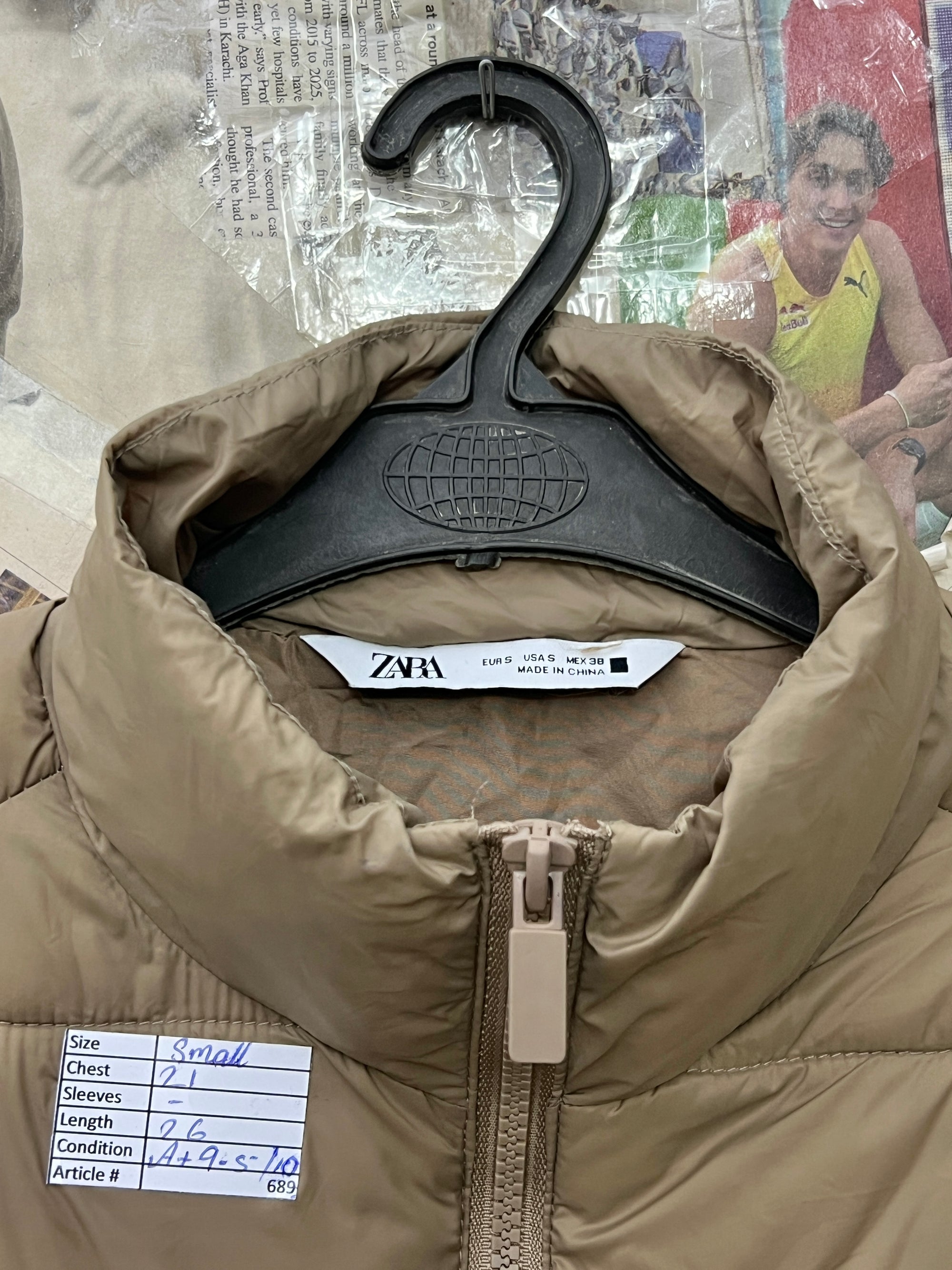 Zara® Small | Chest: 21" | Camel | Sleeveless Jacket | 689 - Genuine Maal