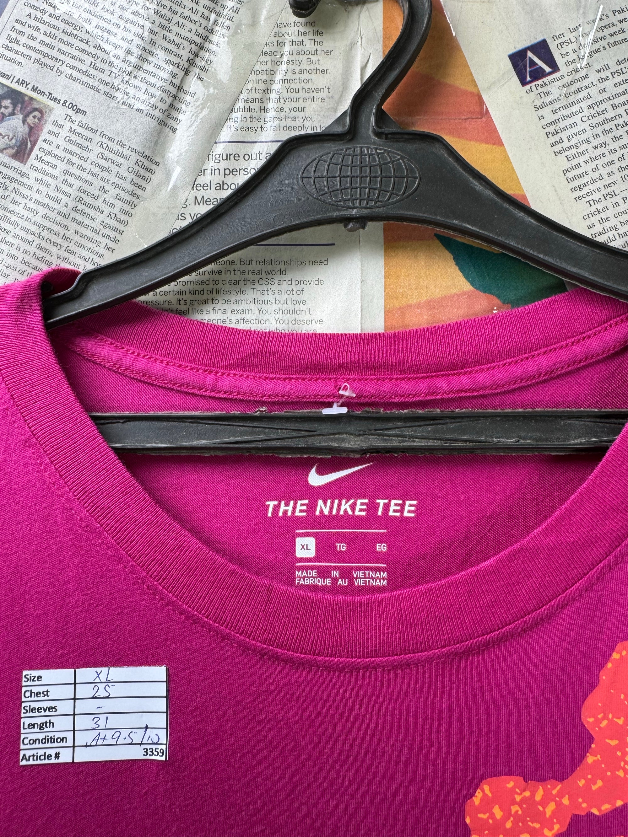 N*ke® XL | Chest: 25" | Red Pink | T-Shirt | Cotton | 3359 - Genuine Maal