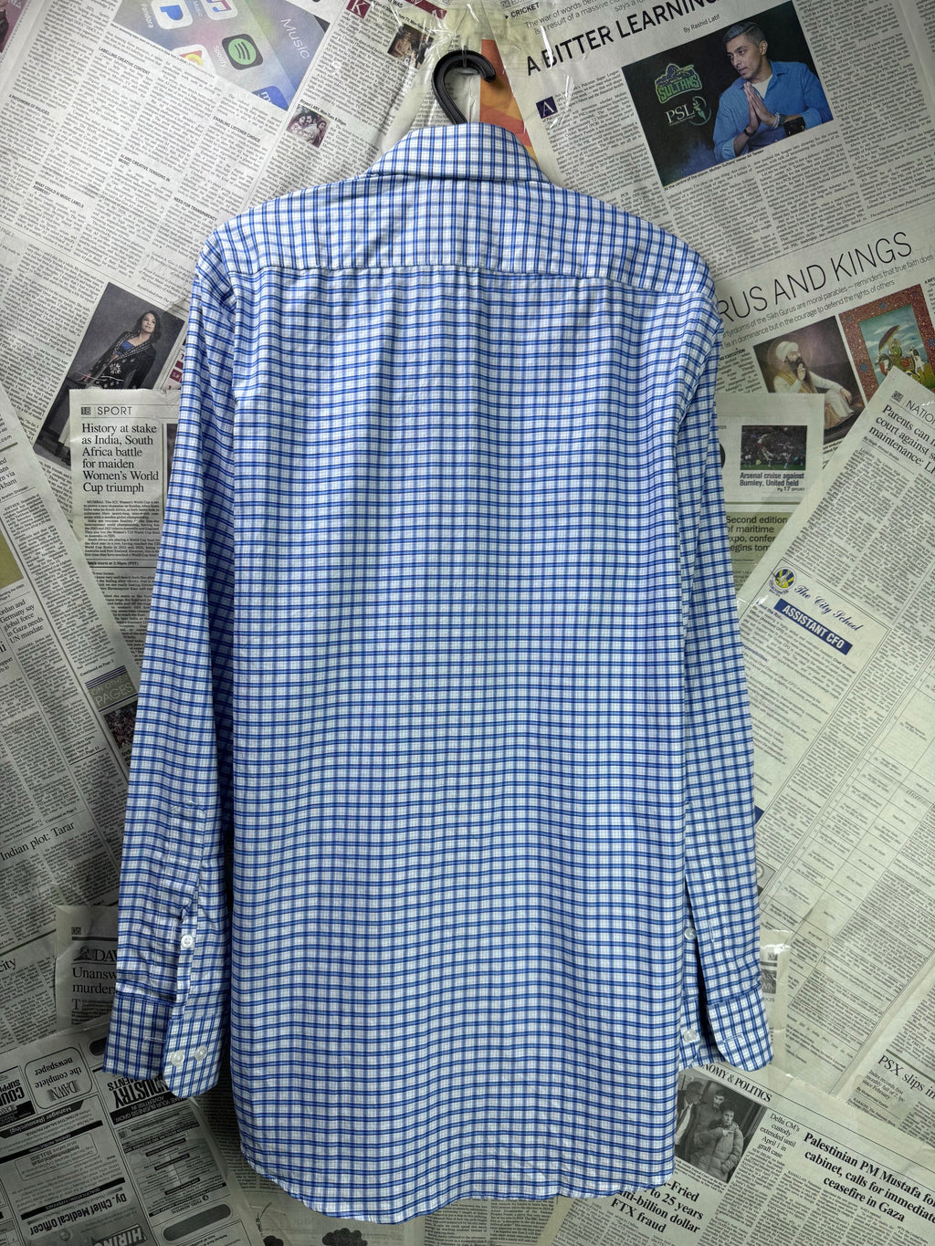 L&K® Medium | Chest: 22" | Blue & White Check | Shirt | Cotton | 3362 - Genuine Maal