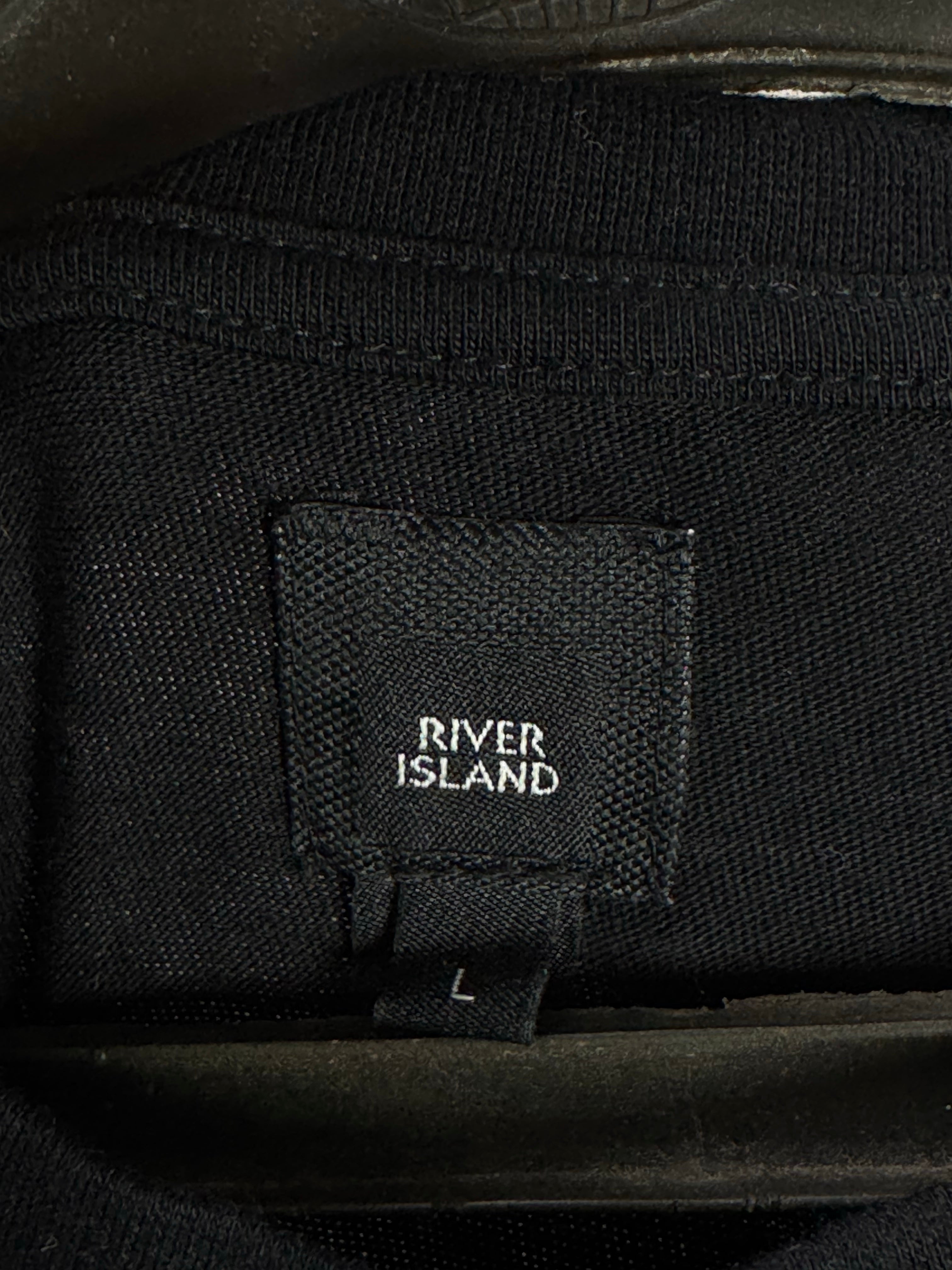 River Island® Large | Chest: 23" | Black with Print | T-Shirt | Cotton | 3361 - Genuine Maal