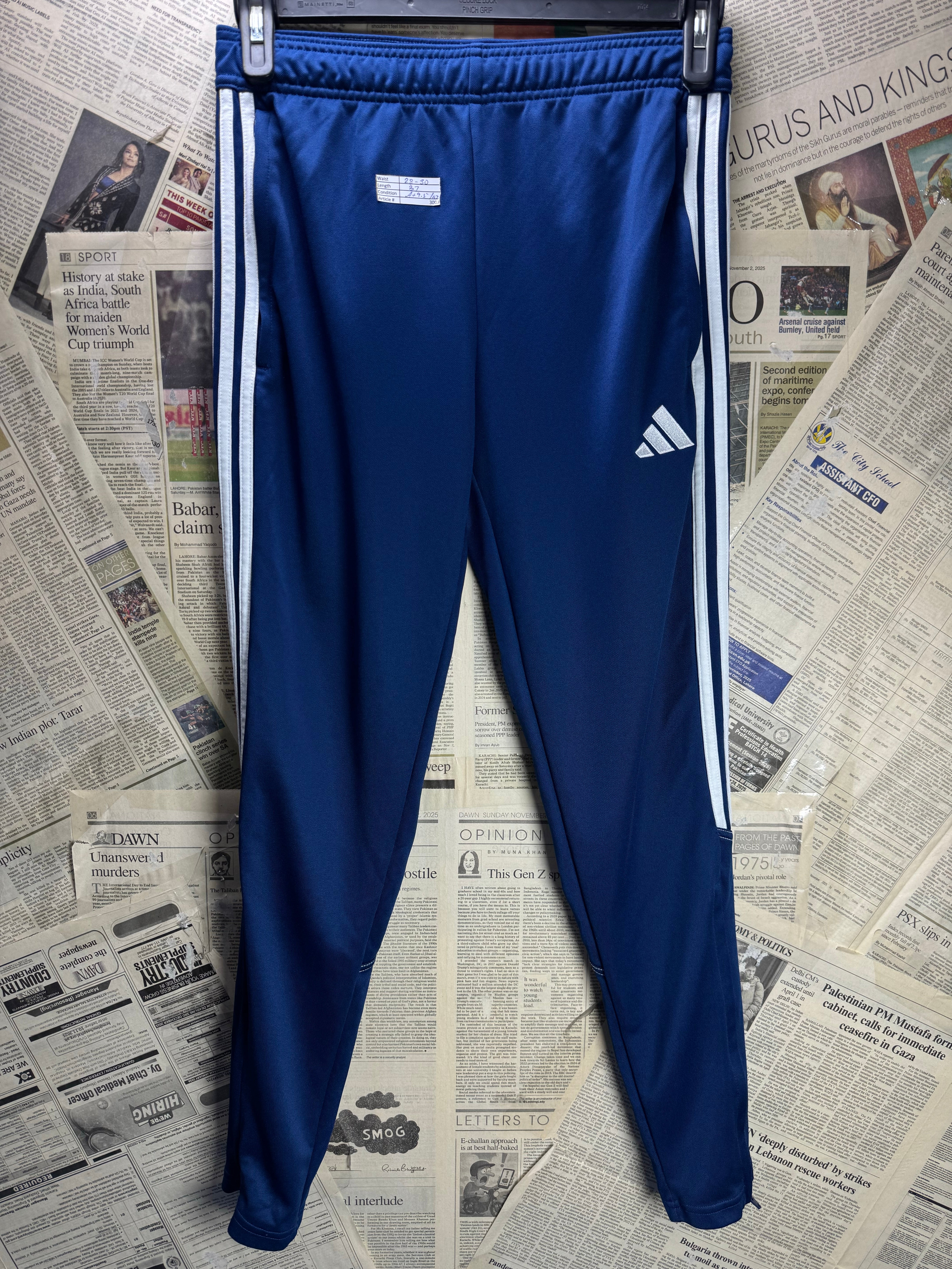Adi*as® Waist: 28" to 30" | Blue | Sports Trousers | Polyester | 3003 - Genuine Maal