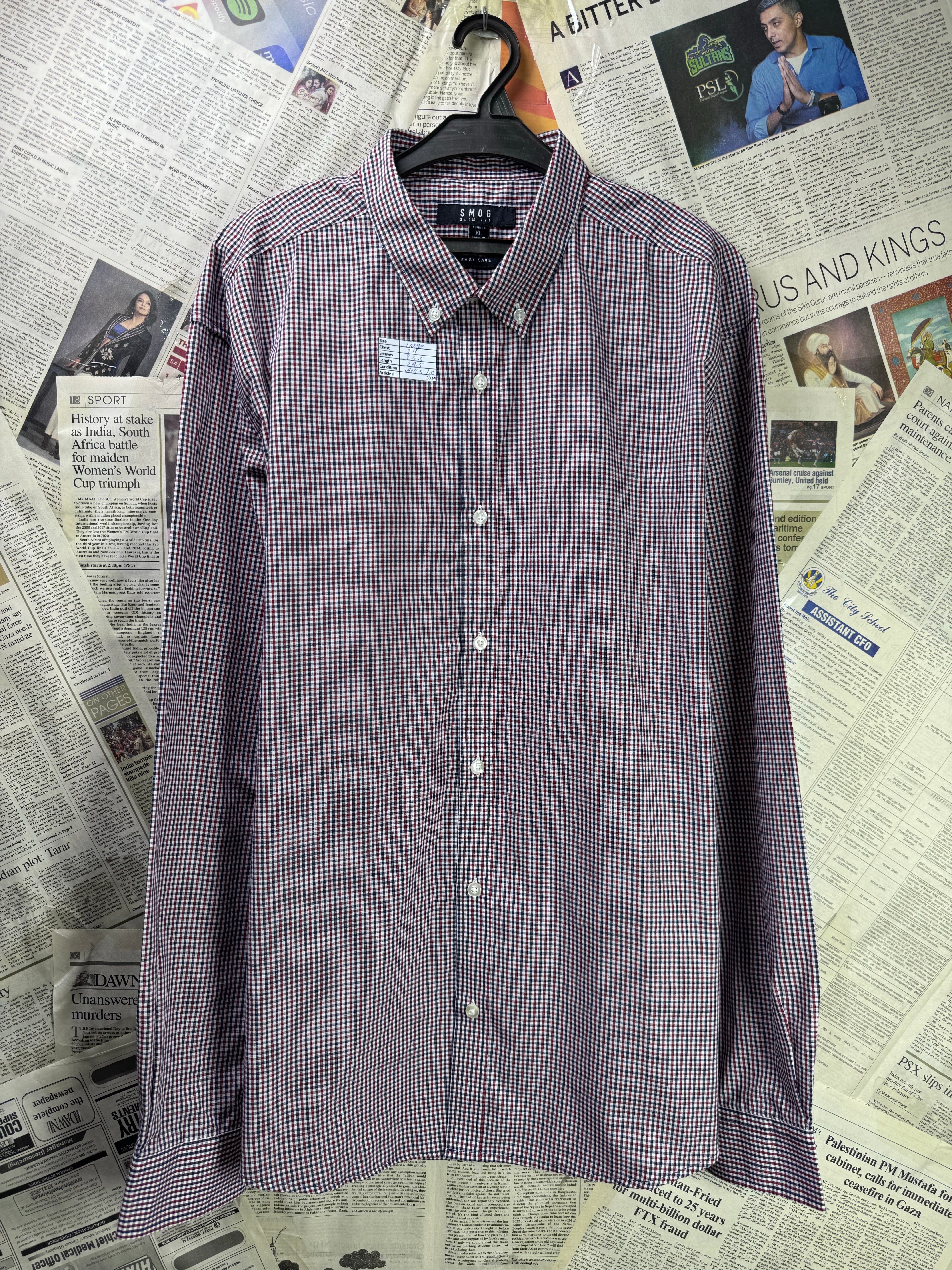 SMOG® Large | Chest: 24" | Multicolor Check | Shirt | 3334 - Genuine Maal