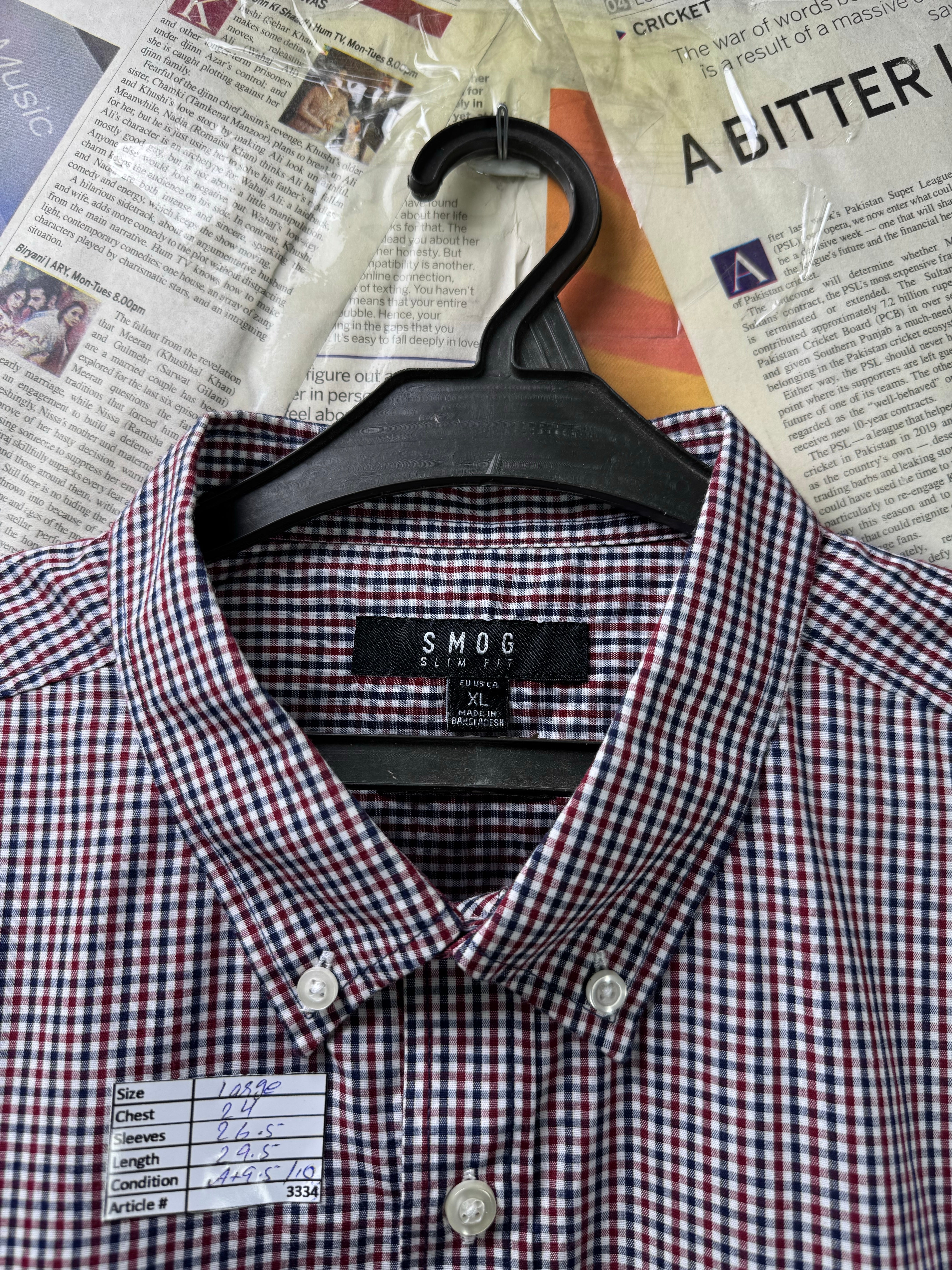 SMOG® Large | Chest: 24" | Multicolor Check | Shirt | 3334 - Genuine Maal