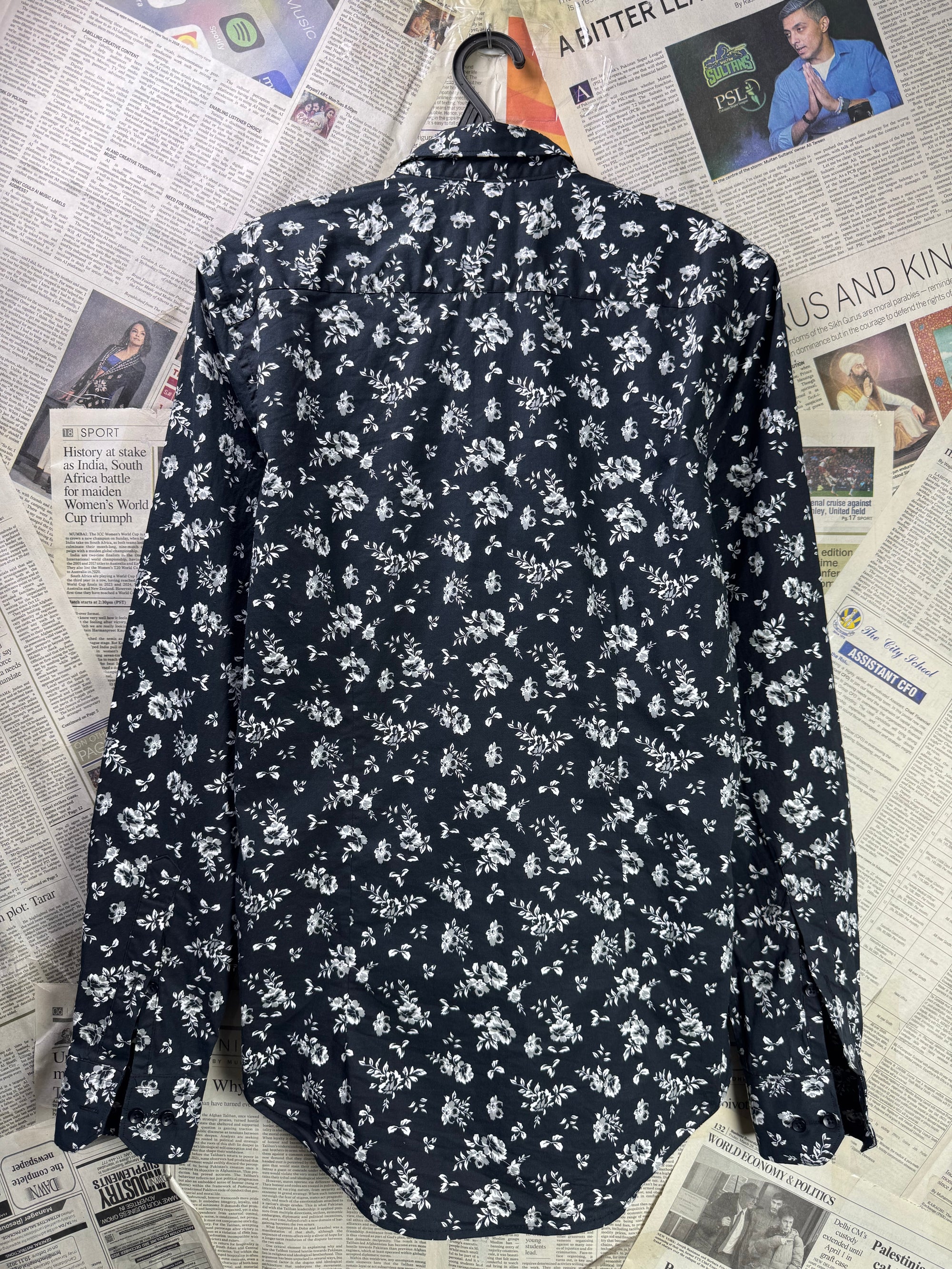 Yd.® XS | Chest: 18" | Floral | Shirt | Cotton - Elastane | 3333 - Genuine Maal