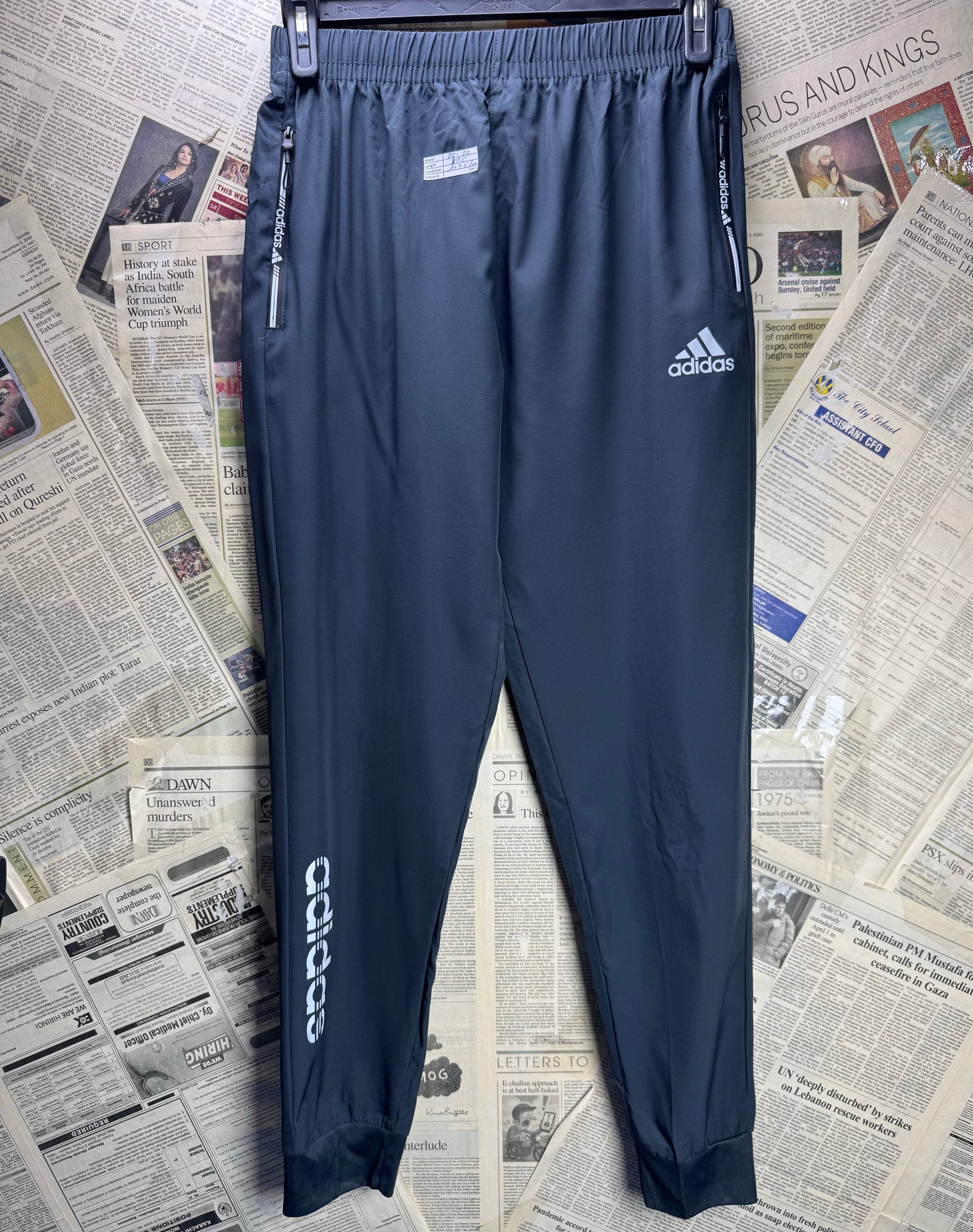 Adi*as® Waist: 28" to 30" | Black | Sports Trousers | Polyester | 2994 - Genuine Maal