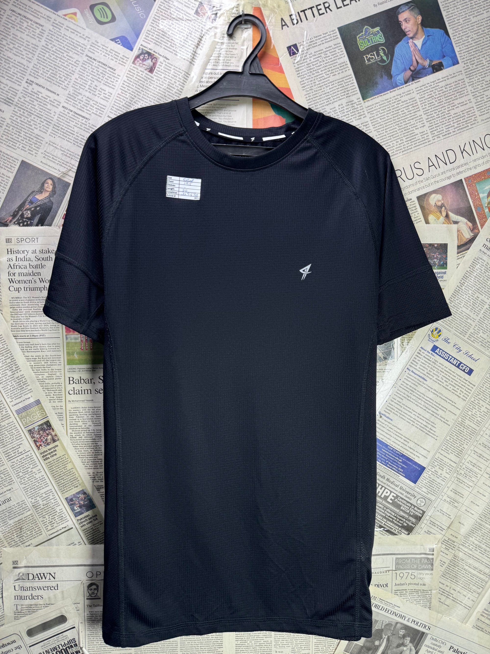 Primark® Small | Chest: 19.5" | Black | Sports T-Shirt | Poly | 3536 - Genuine Maal