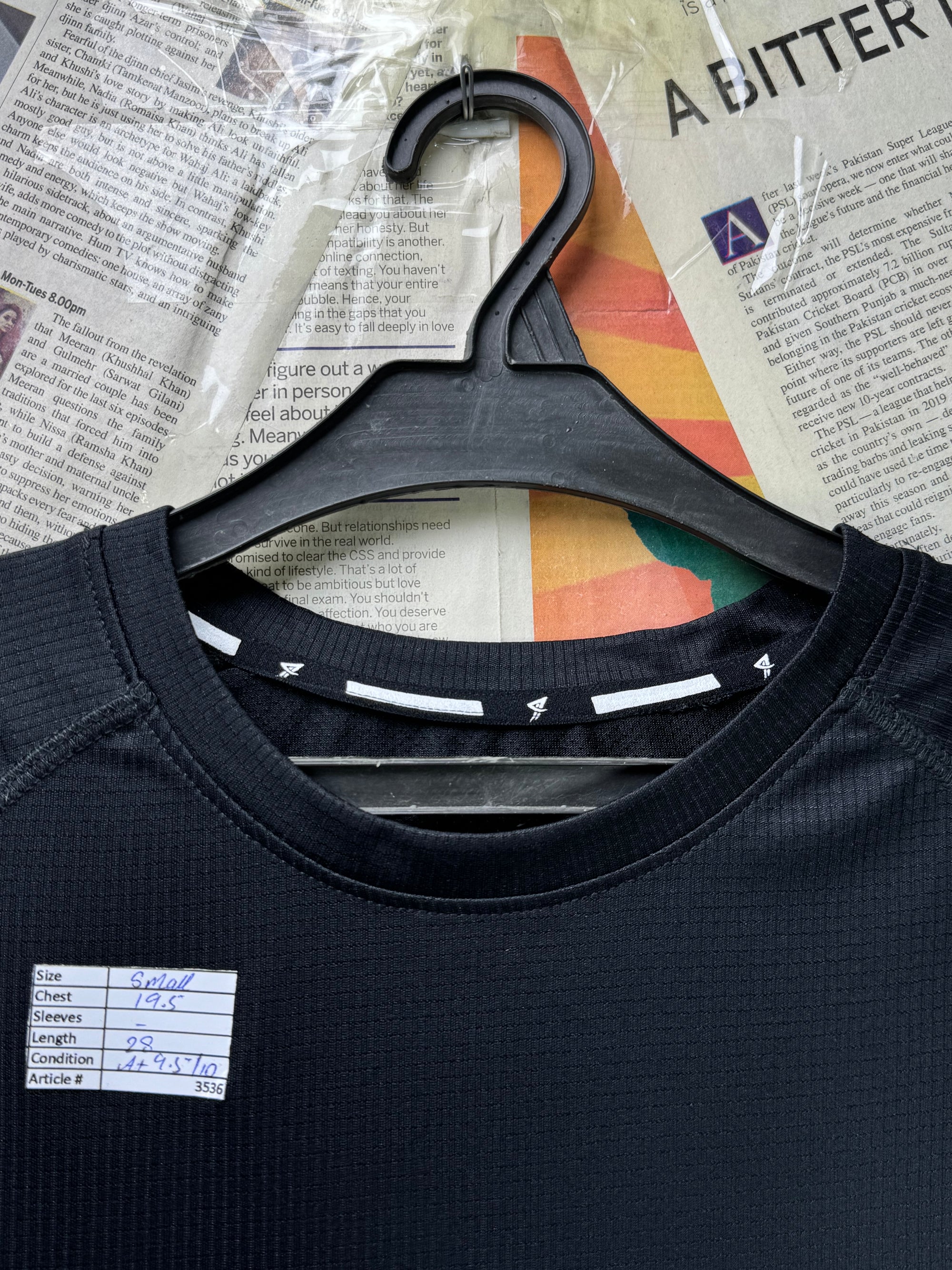 Primark® Small | Chest: 19.5" | Black | Sports T-Shirt | Poly | 3536 - Genuine Maal