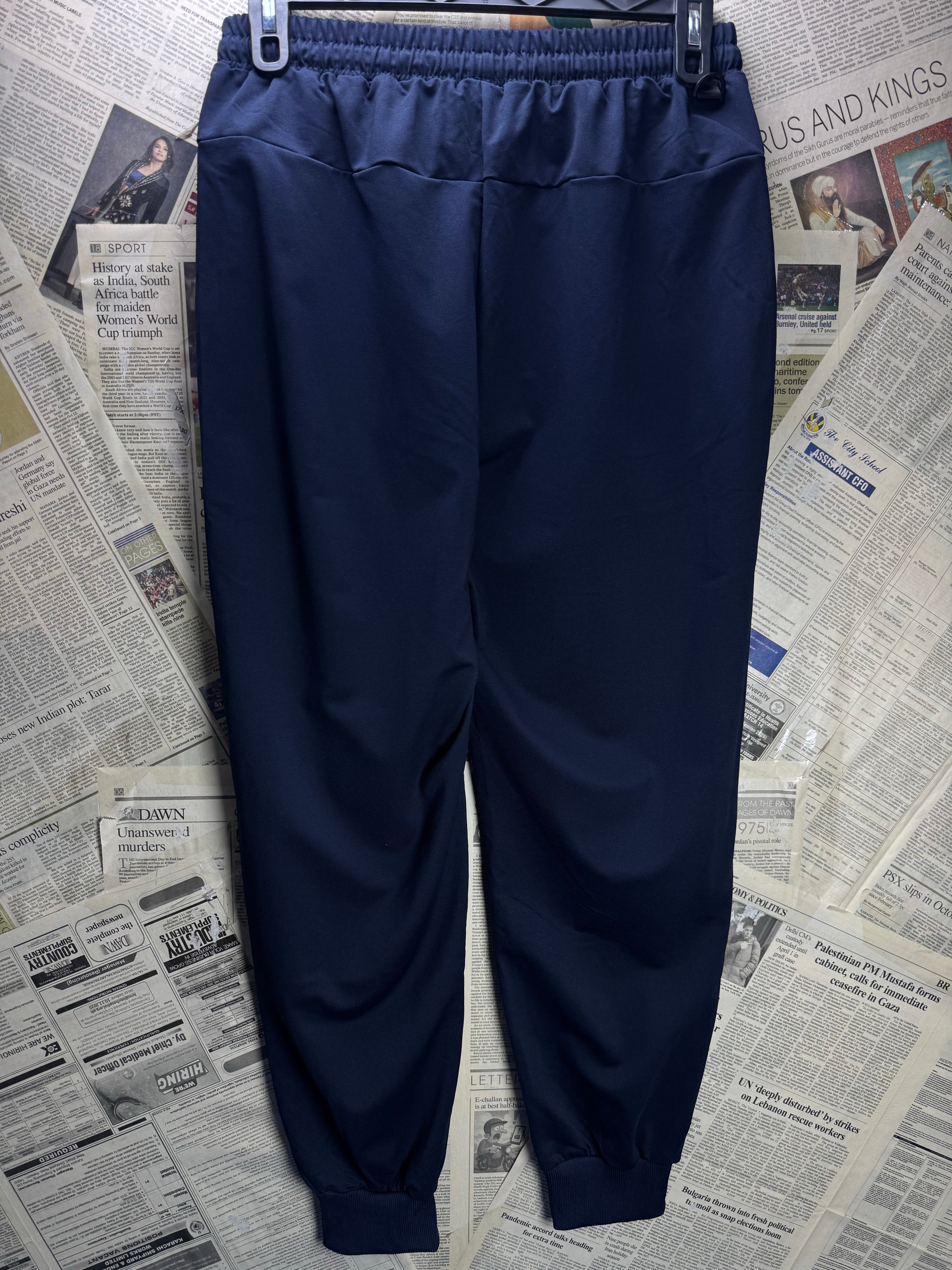New Sports® Waist: 36" to 38" | Blue | Gym Trousers | Poly - Spandex | 3016 - Genuine Maal