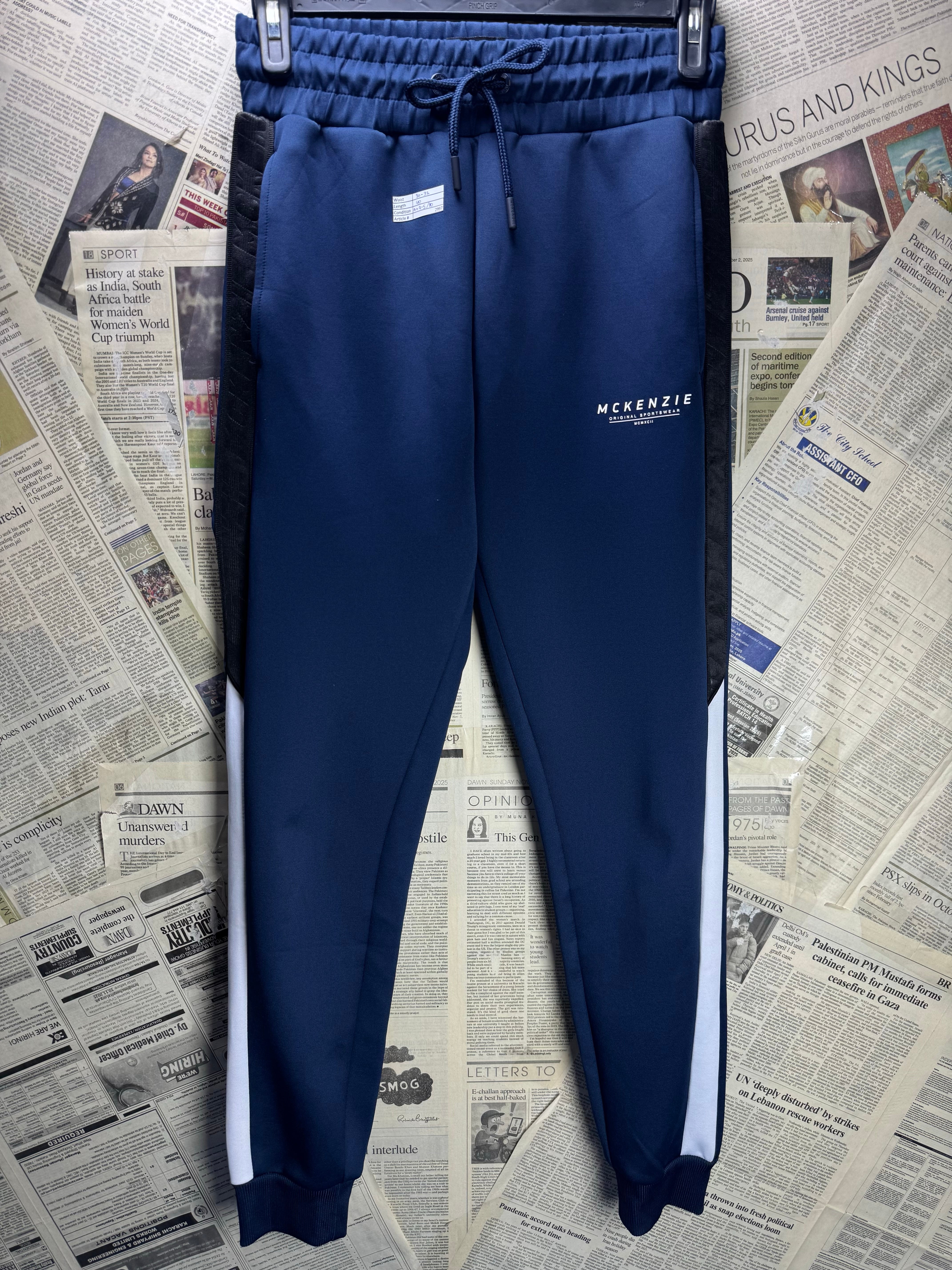McKenzie® Waist: 30" to 32" | Blue | Gym Trousers | Poly - Elastane | 2997 - Genuine Maal