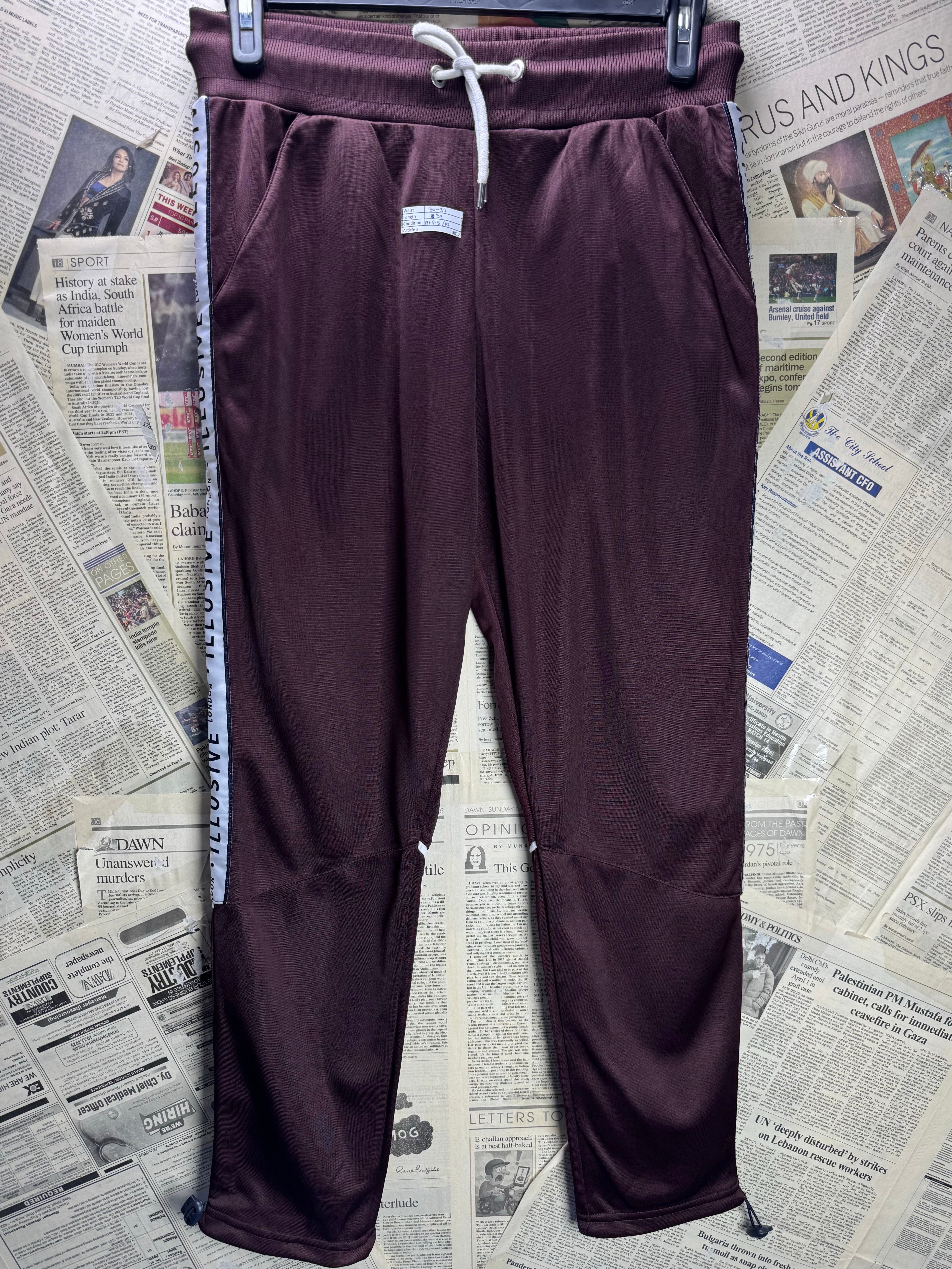 Illusive® Waist: 30" to 32" | Red | Sports Trousers | Polyester | 3012 - Genuine Maal