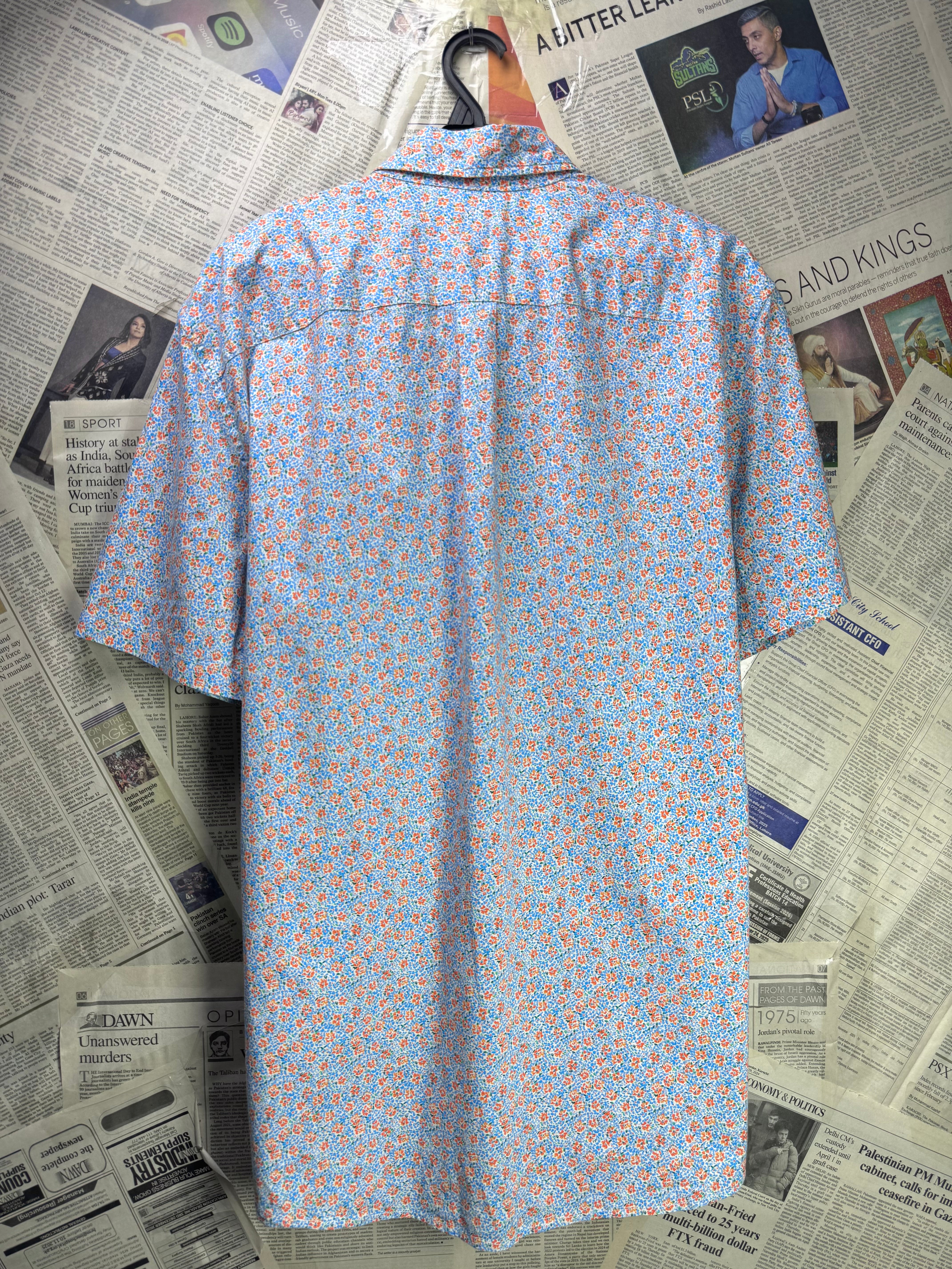 G*P® Large | Chest: 24" | Floral Print | Shirt | Cotton - Elastane | 3539 - Genuine Maal