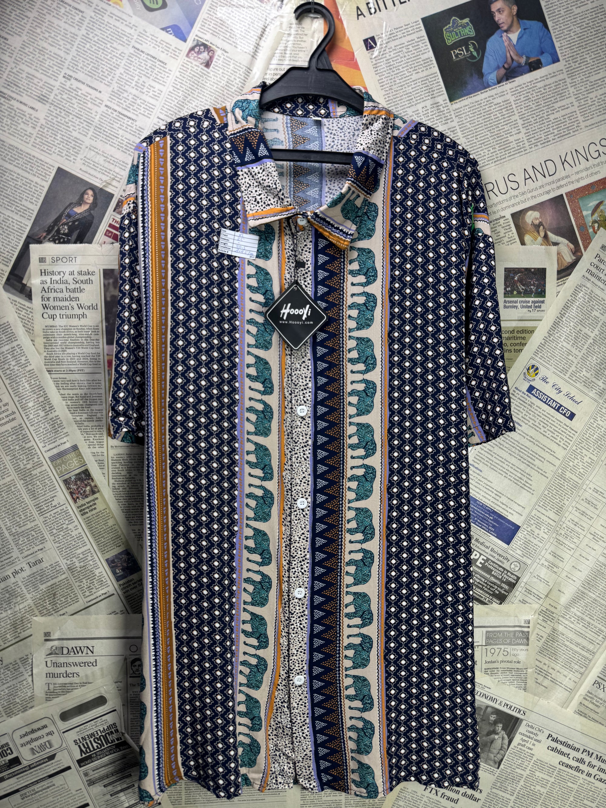 Hooyi® XL | Chest: 25" | Multicolor | Hawaii Shirt | Rayon | 3540 - Genuine Maal