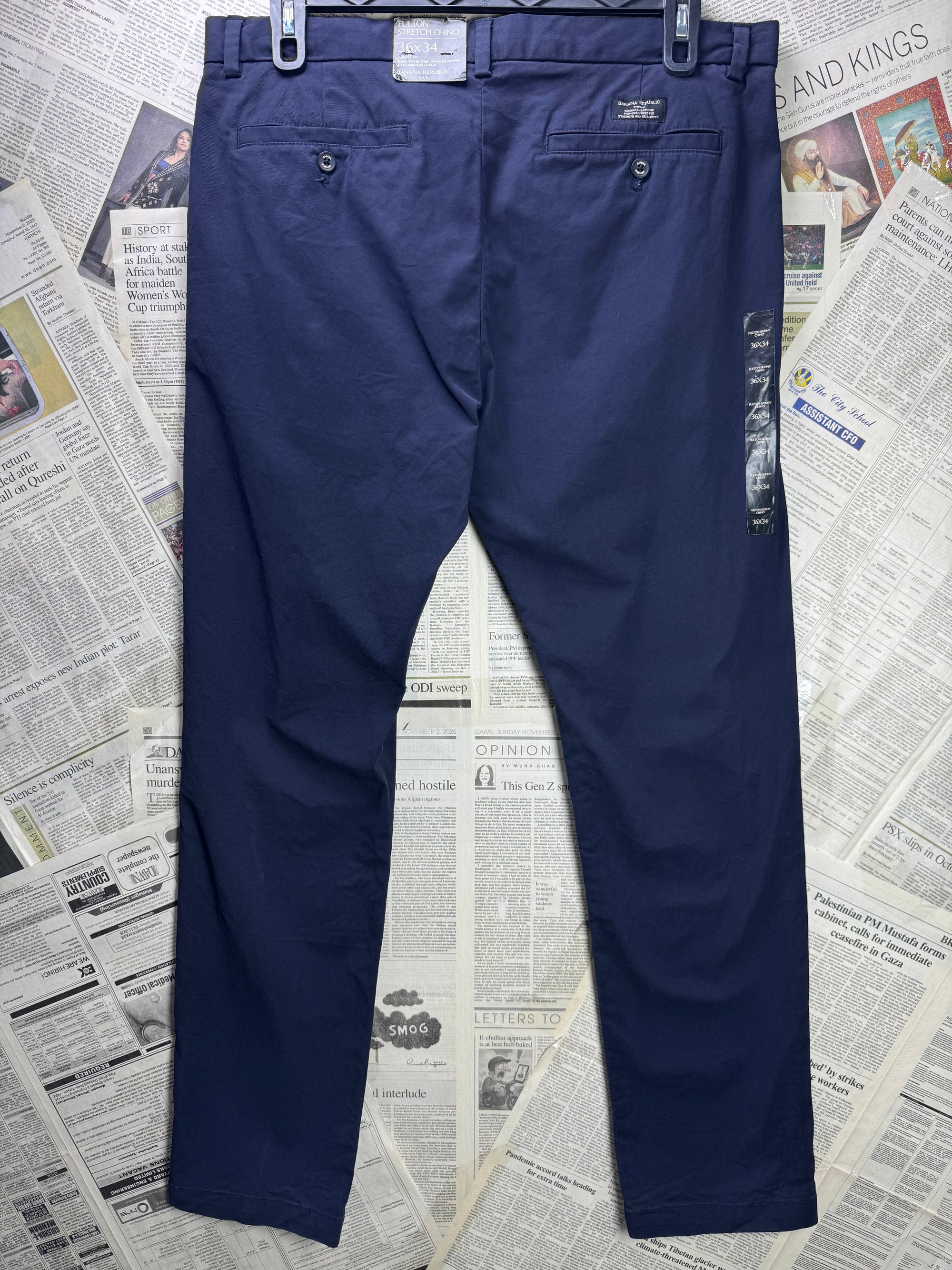 Banana R*public® Waist: 36" | Navy Blue | Chino Pants | Cotton - Elastane | 1322 - Genuine Maal