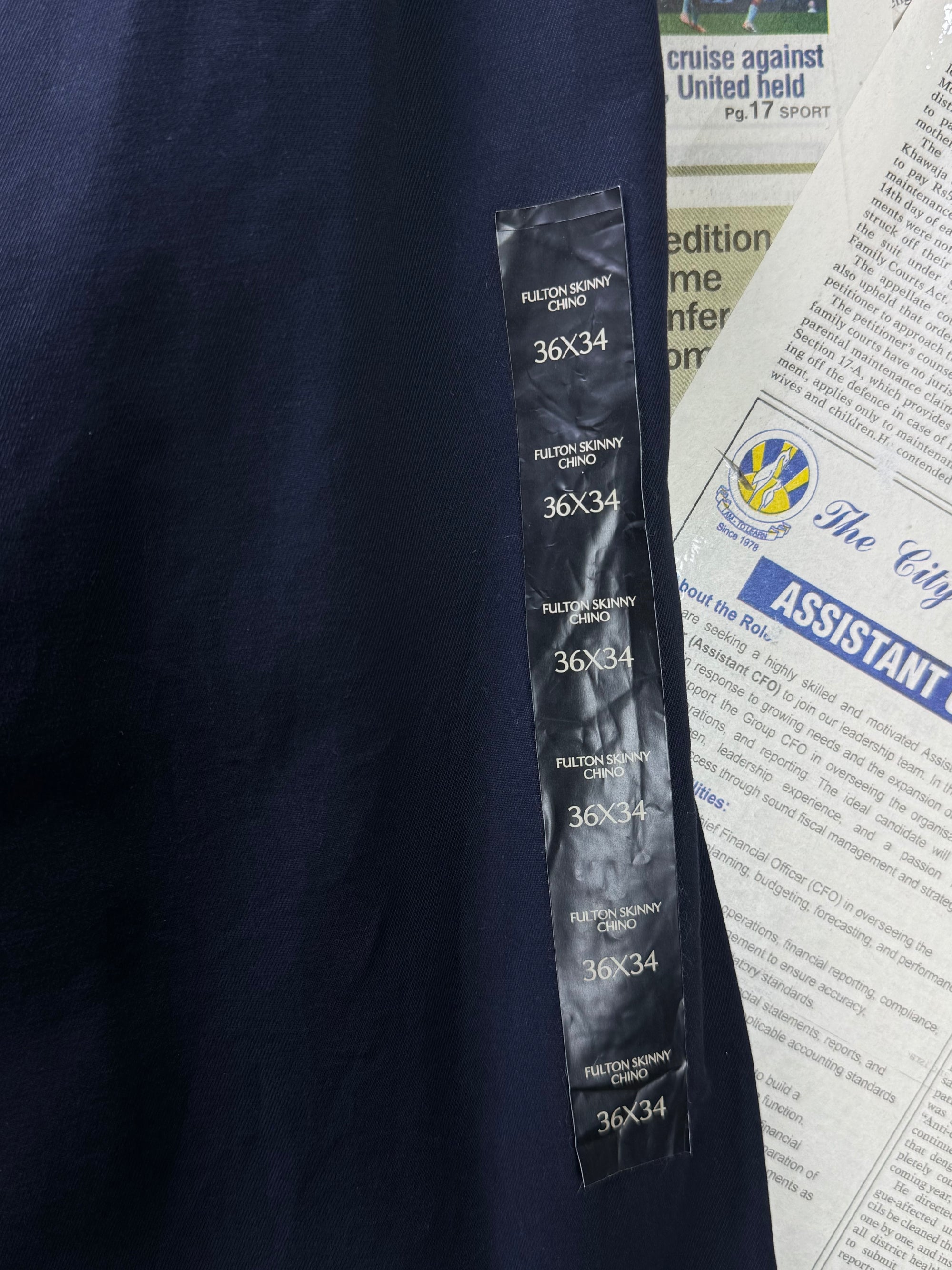 Banana R*public® Waist: 36" | Navy Blue | Chino Pants | Cotton - Elastane | 1322 - Genuine Maal