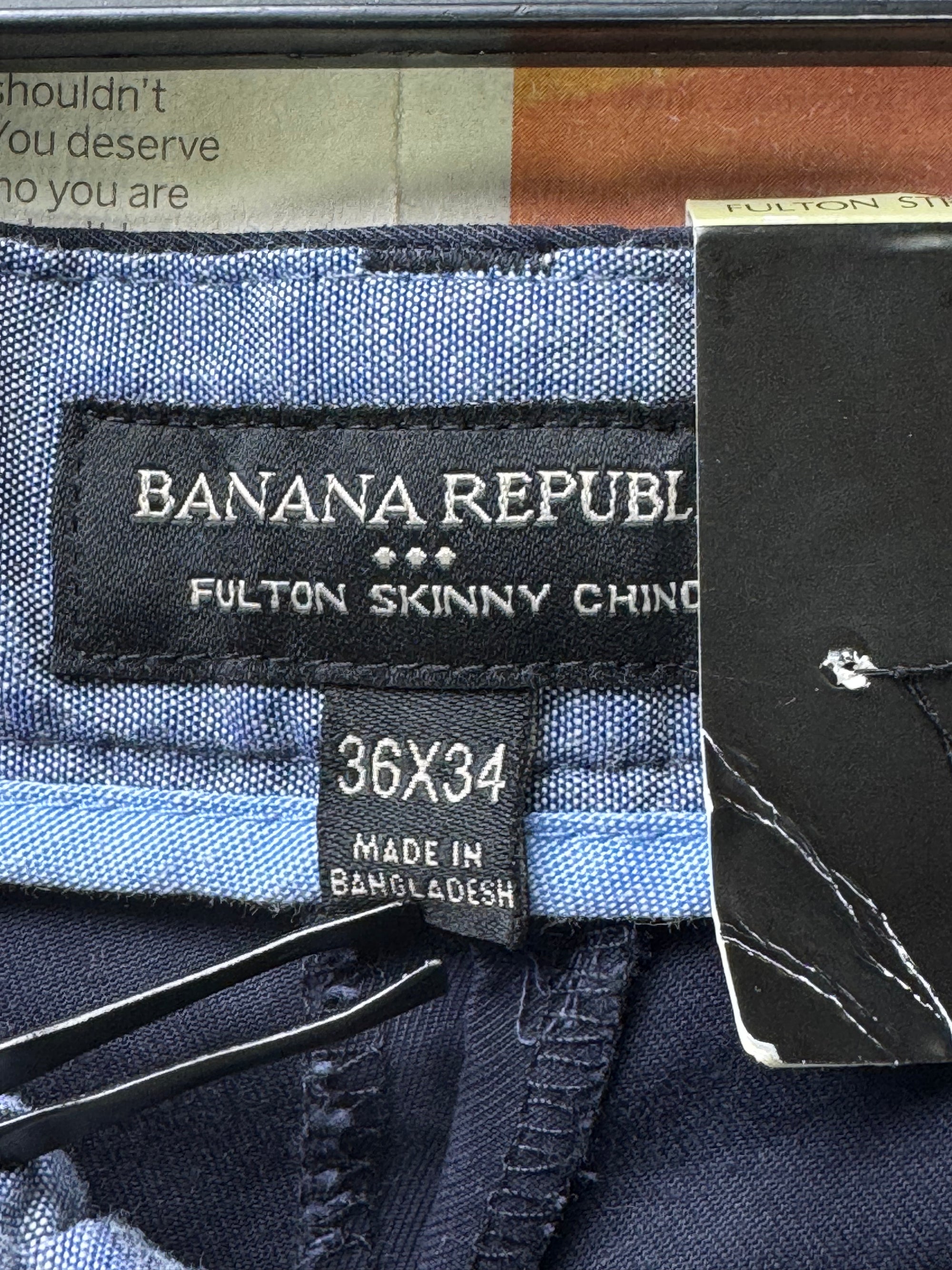 Banana R*public® Waist: 36" | Navy Blue | Chino Pants | Cotton - Elastane | 1322 - Genuine Maal