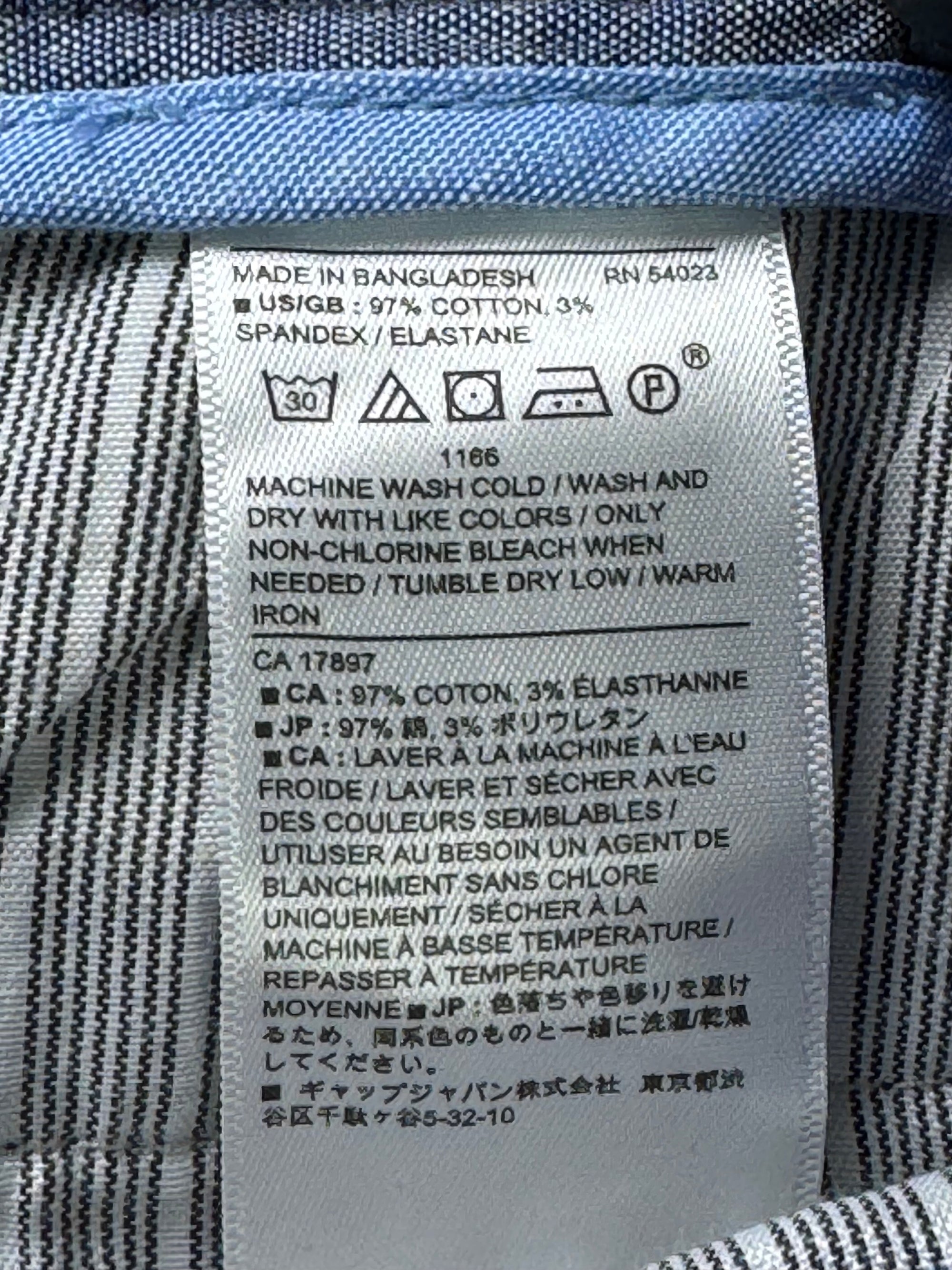 Banana R*public® Waist: 36" | Navy Blue | Chino Pants | Cotton - Elastane | 1322 - Genuine Maal