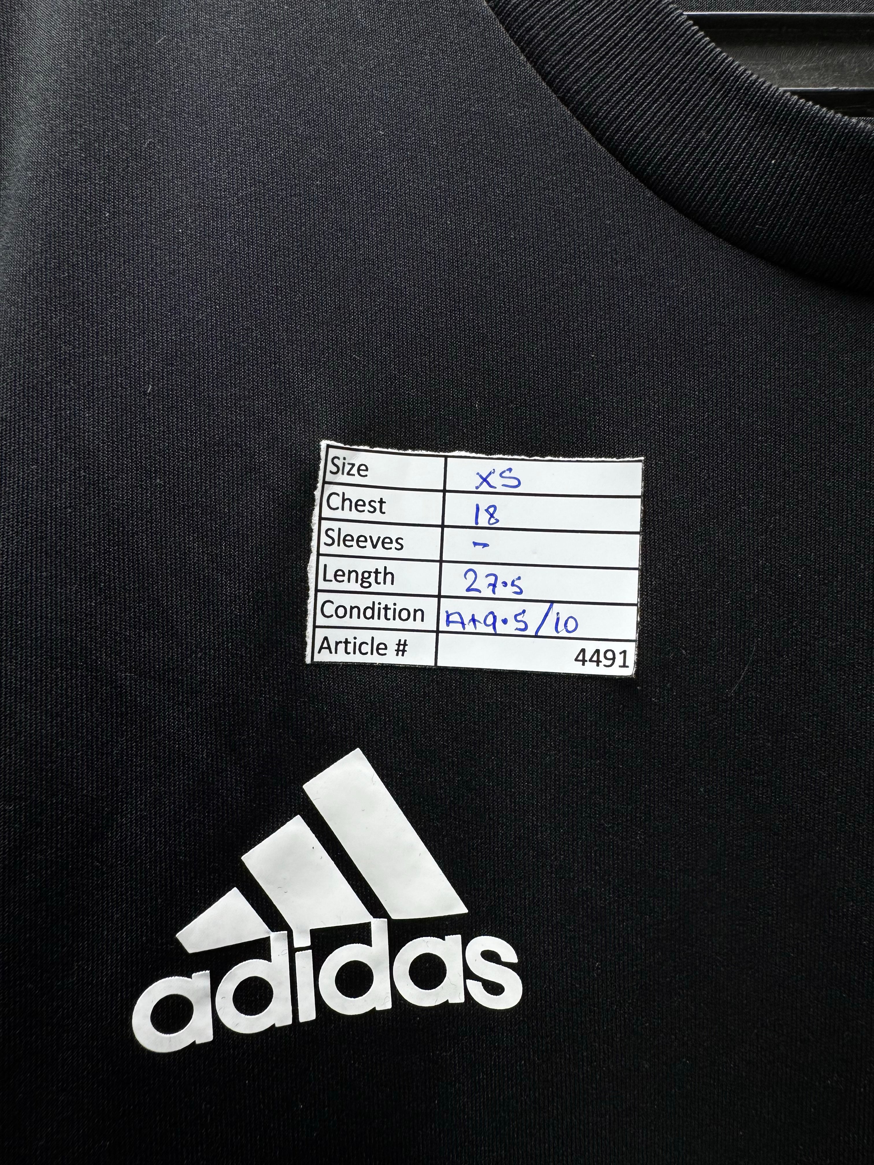 Adi*as® XS | Chest: 18" | Black | Sports T-Shirt | Polyester | 4491 - Genuine Maal