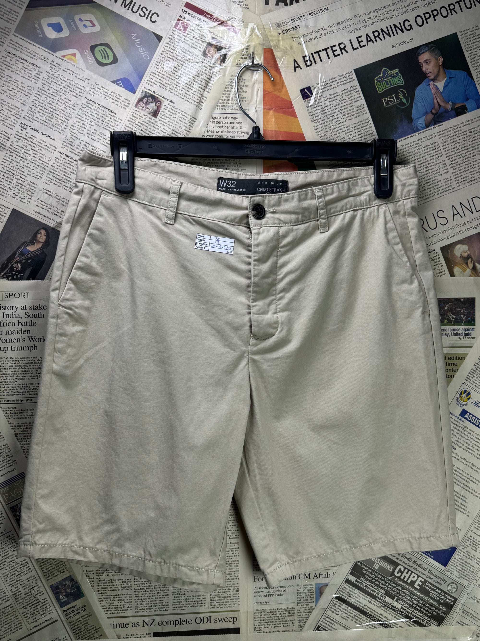 Denim&CO.® Waist: 32" | Beige | Chino Shorts | Cotton | 1308 - Genuine Maal