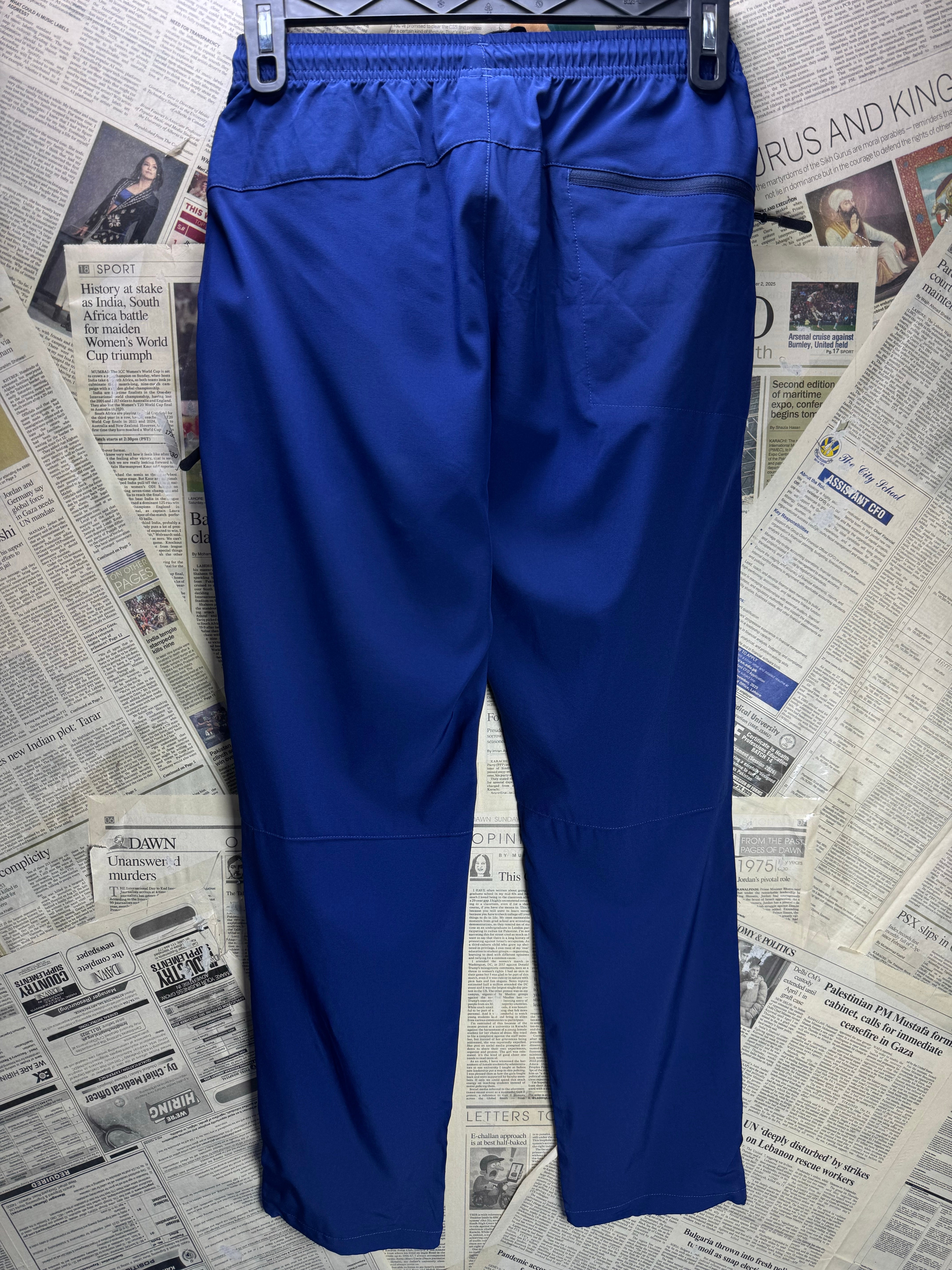 Mocoly® Waist: 28" to 30" | Blue | Gym Trousers | Poly - Spandex | 3017 - Genuine Maal