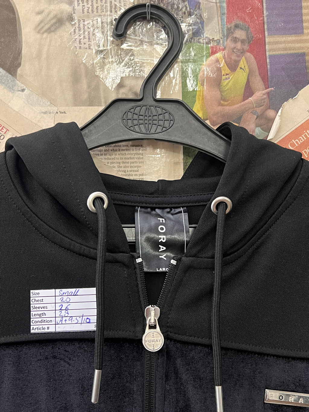 Foray® Small | Chest: 20" | Black | Full Zip Hoodie | 8__ - Genuine Maal