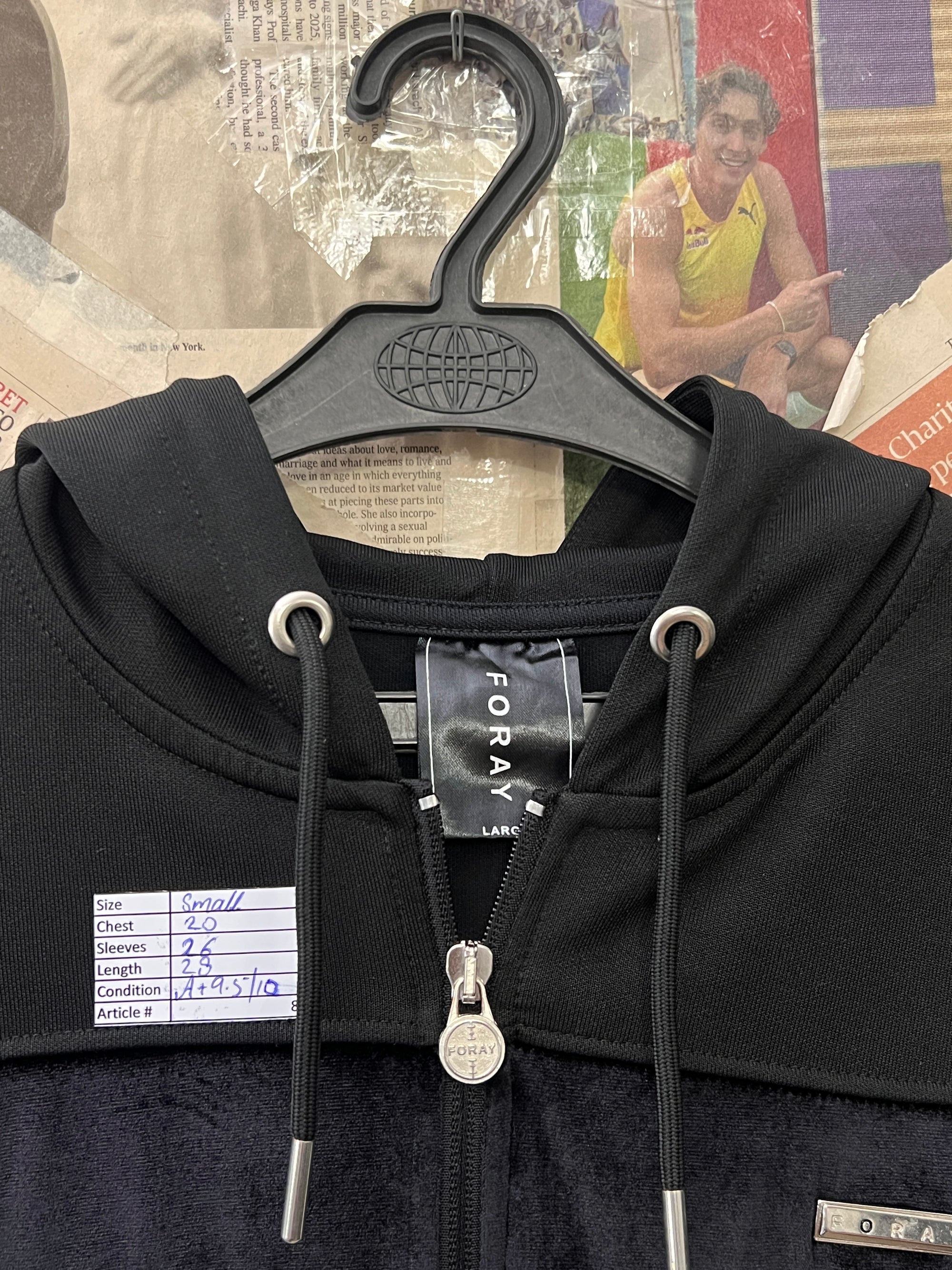 Foray® Small | Chest: 20" | Black | Full Zip Hoodie | 8__ - Genuine Maal