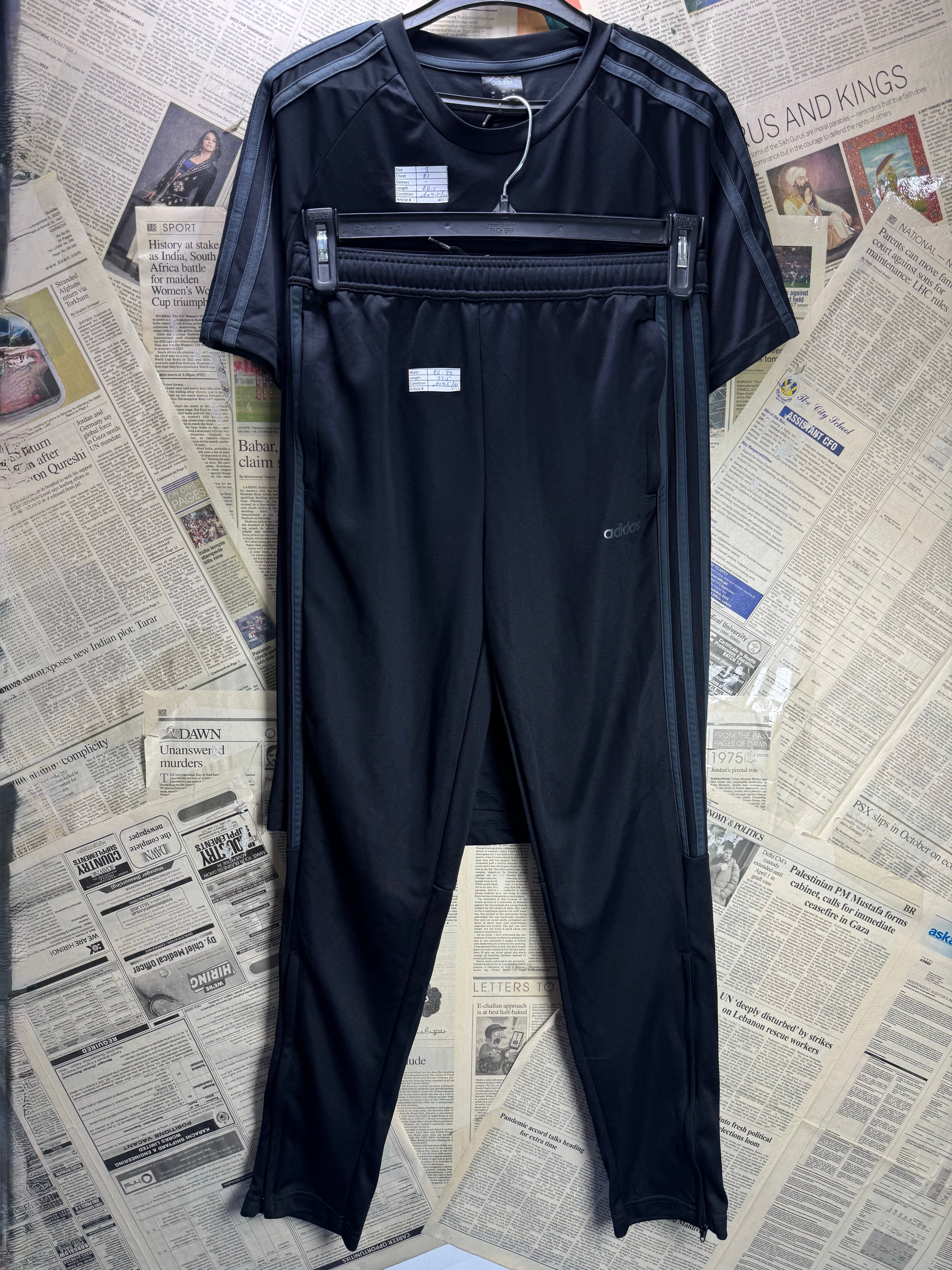 Adi*as® Small | Chest: 21" | Black | Tracksuit | Polyester | 4697 - Genuine Maal