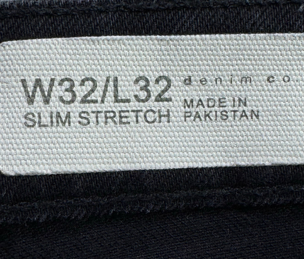 Denim & Co.® Waist: 32" | Black | Slim Fit Cargo Denim Pants | Cotton - Elastane | 1338 - Genuine Maal