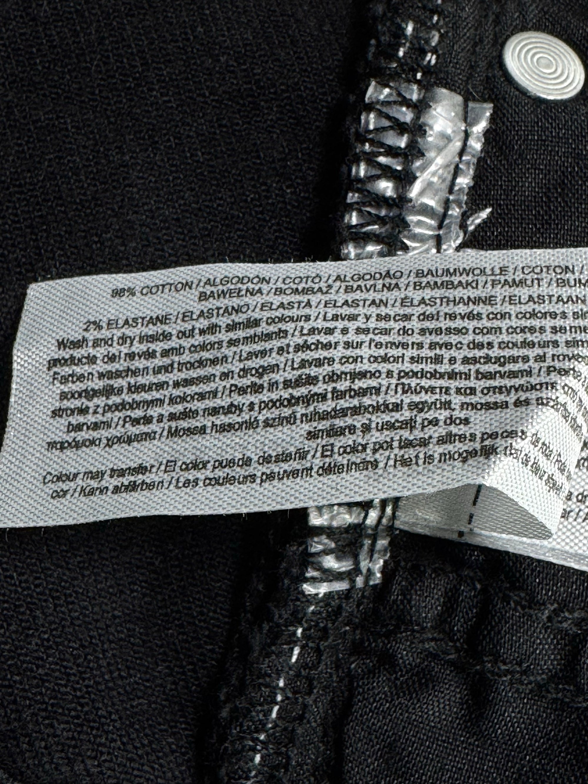 Denim & Co.® Waist: 32" | Black | Slim Fit Cargo Denim Pants | Cotton - Elastane | 1338 - Genuine Maal