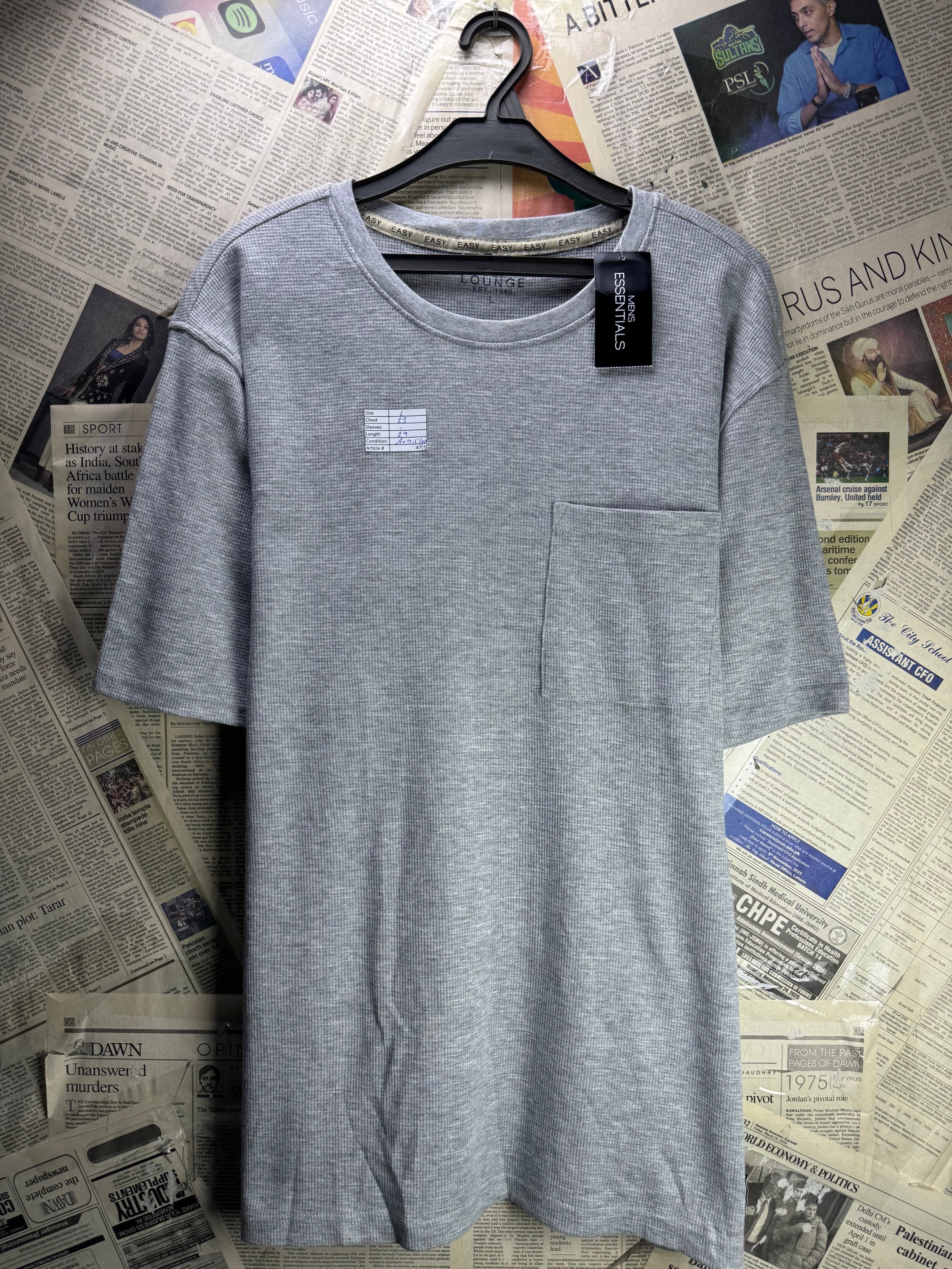 Easy® Large | Chest: 23" | Grey | T-Shirt | Cotton - Viscose | 4703 - Genuine Maal