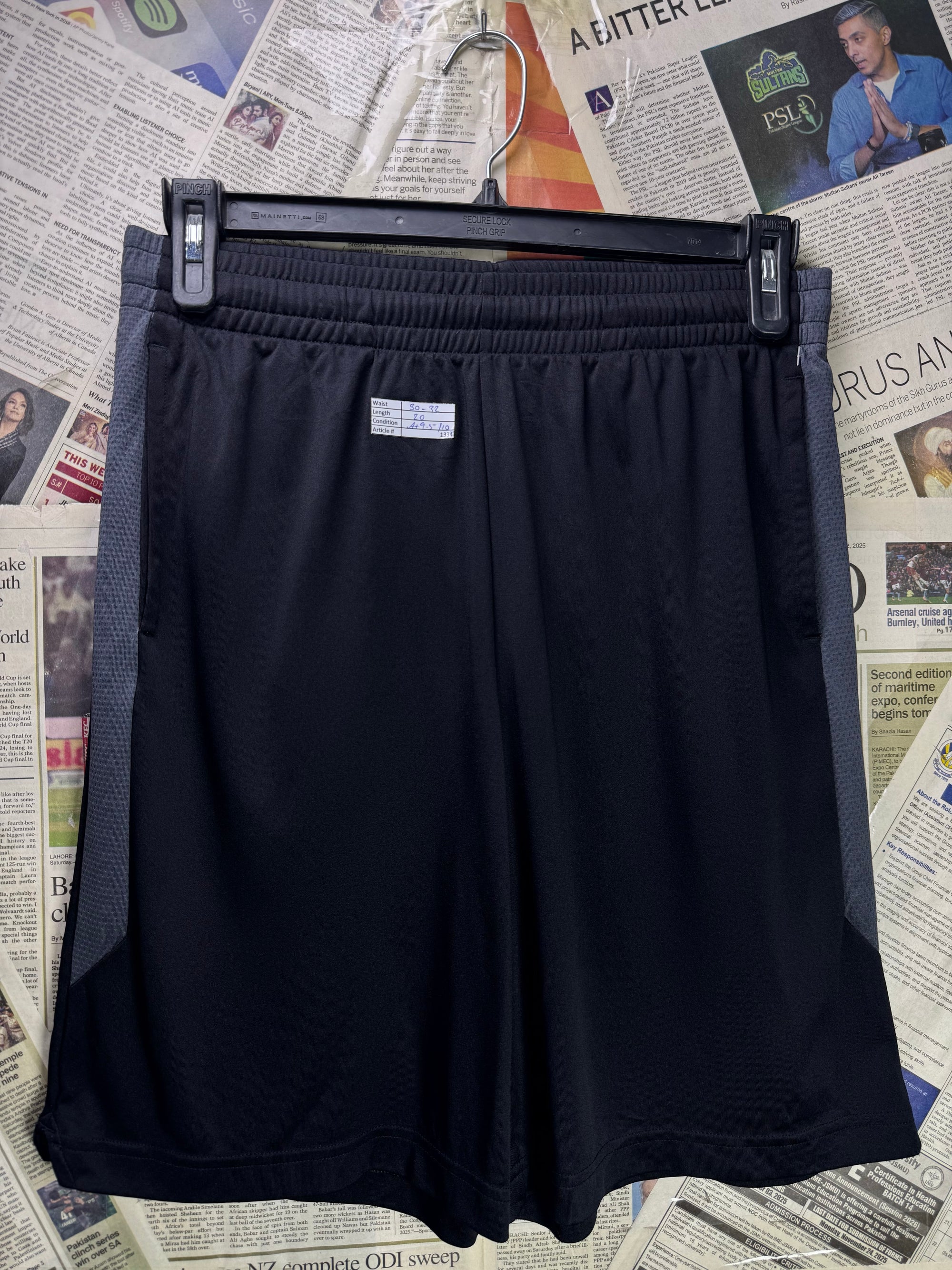 Tek Gear® Waist: 30" to 32" | Black | Drey Tek Sports Shorts | Poly | 1334 - Genuine Maal