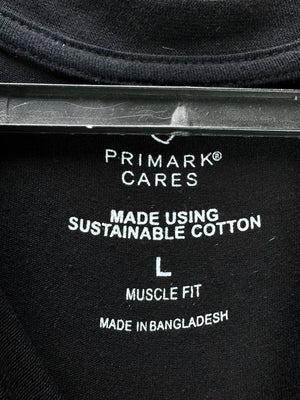 Primark® Small | Chest: 19" | Black | T-Shirt | Cotton - Elastane | 4694 - Genuine Maal