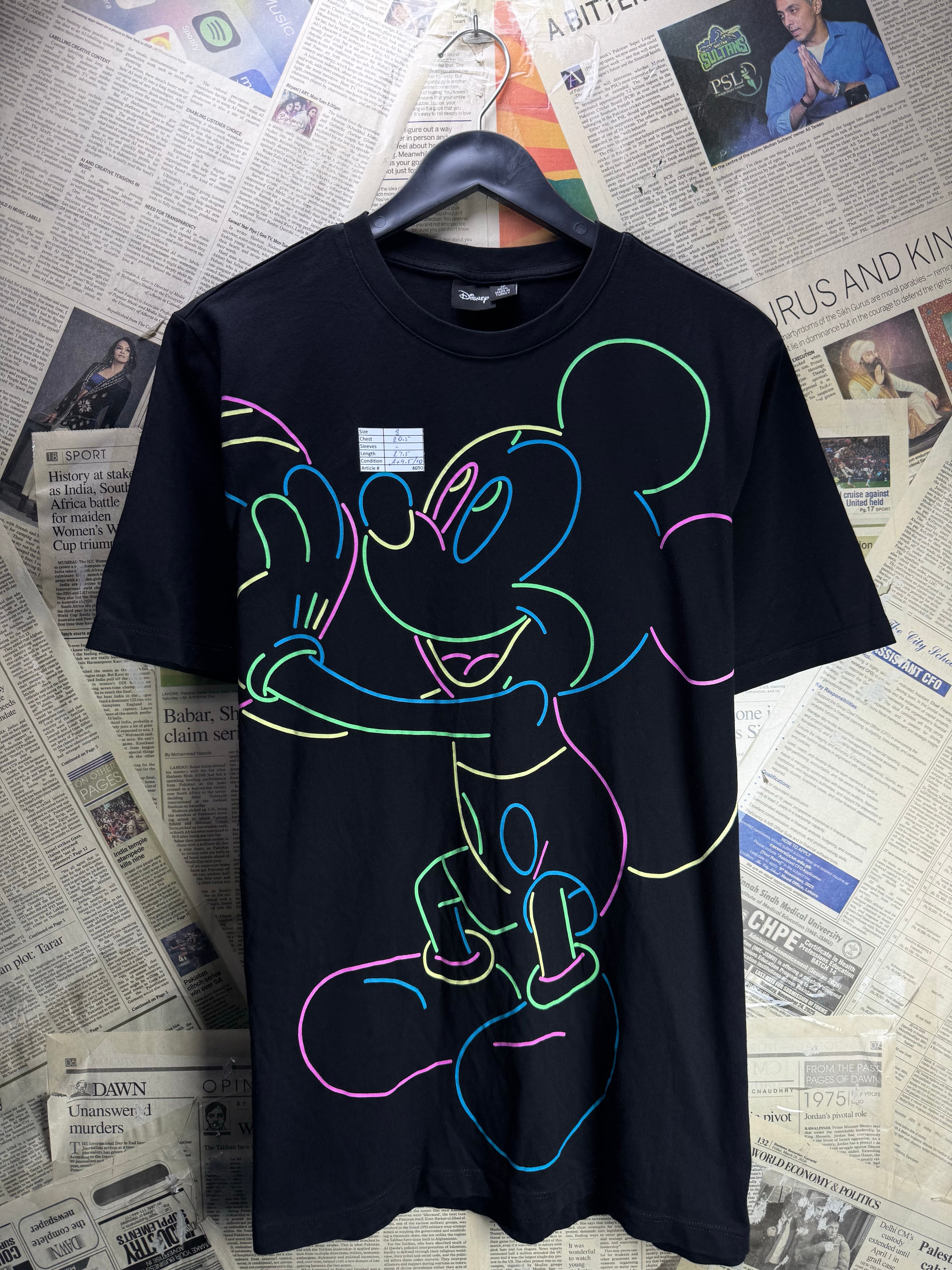 Disney® Small | Chest: 20.5" | Black | T-Shirt | Cotton | 4690 - Genuine Maal