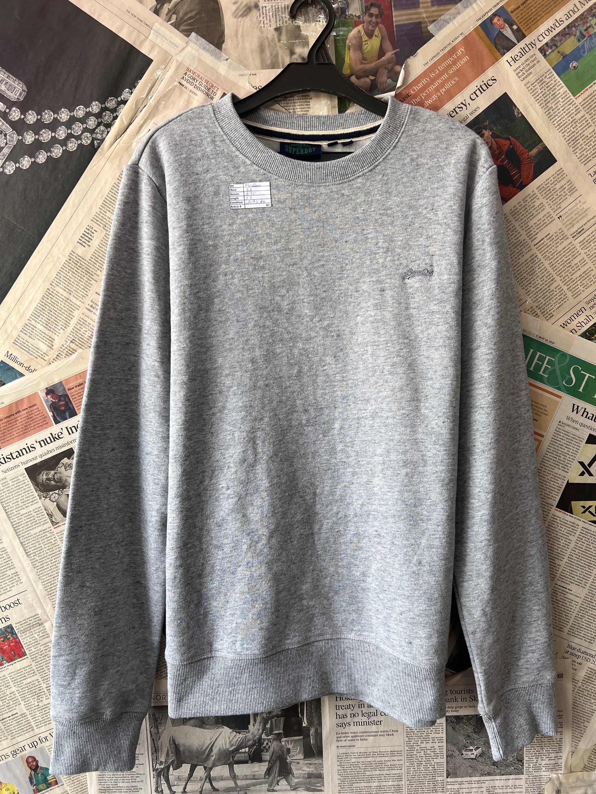 Super Dry® Medium | Chest: 22 | Grey | Sweat Shirt | 460 - Genuine Maal
