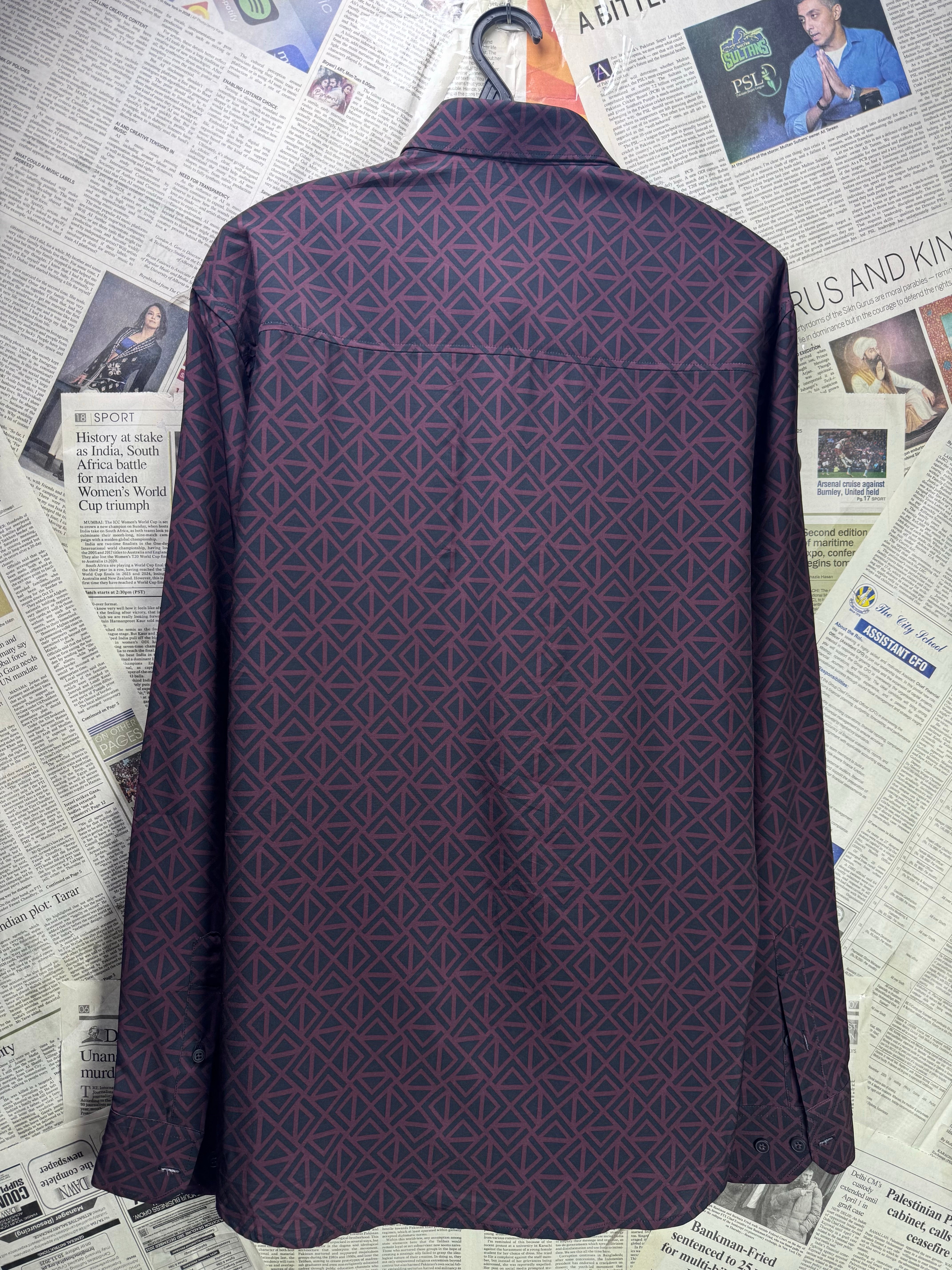 Nickel & Iron® Medium | Chest: 22.5" | Burgundy | Shirt | Poly - Spandex | 3745 - Genuine Maal