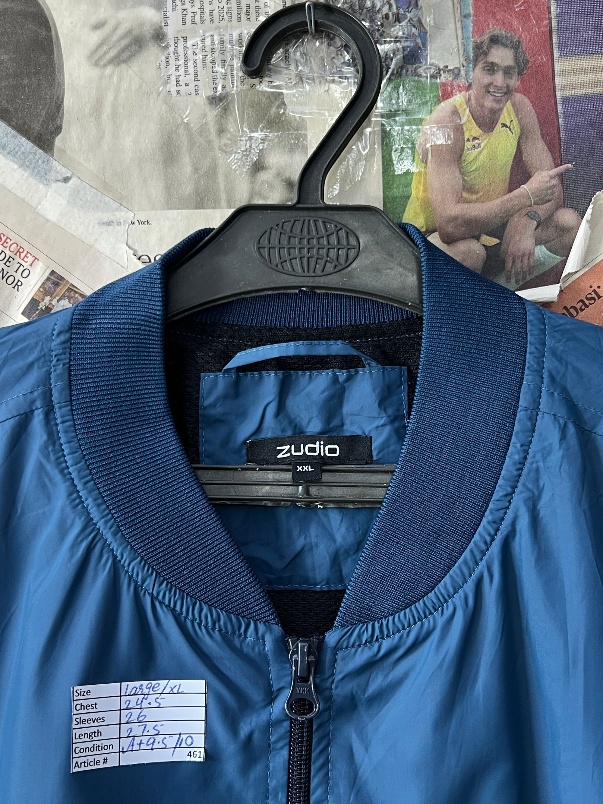 Zudio® L/XL | Chest: 24.5" | Blue | Bomber Jacket | 461 - Genuine Maal