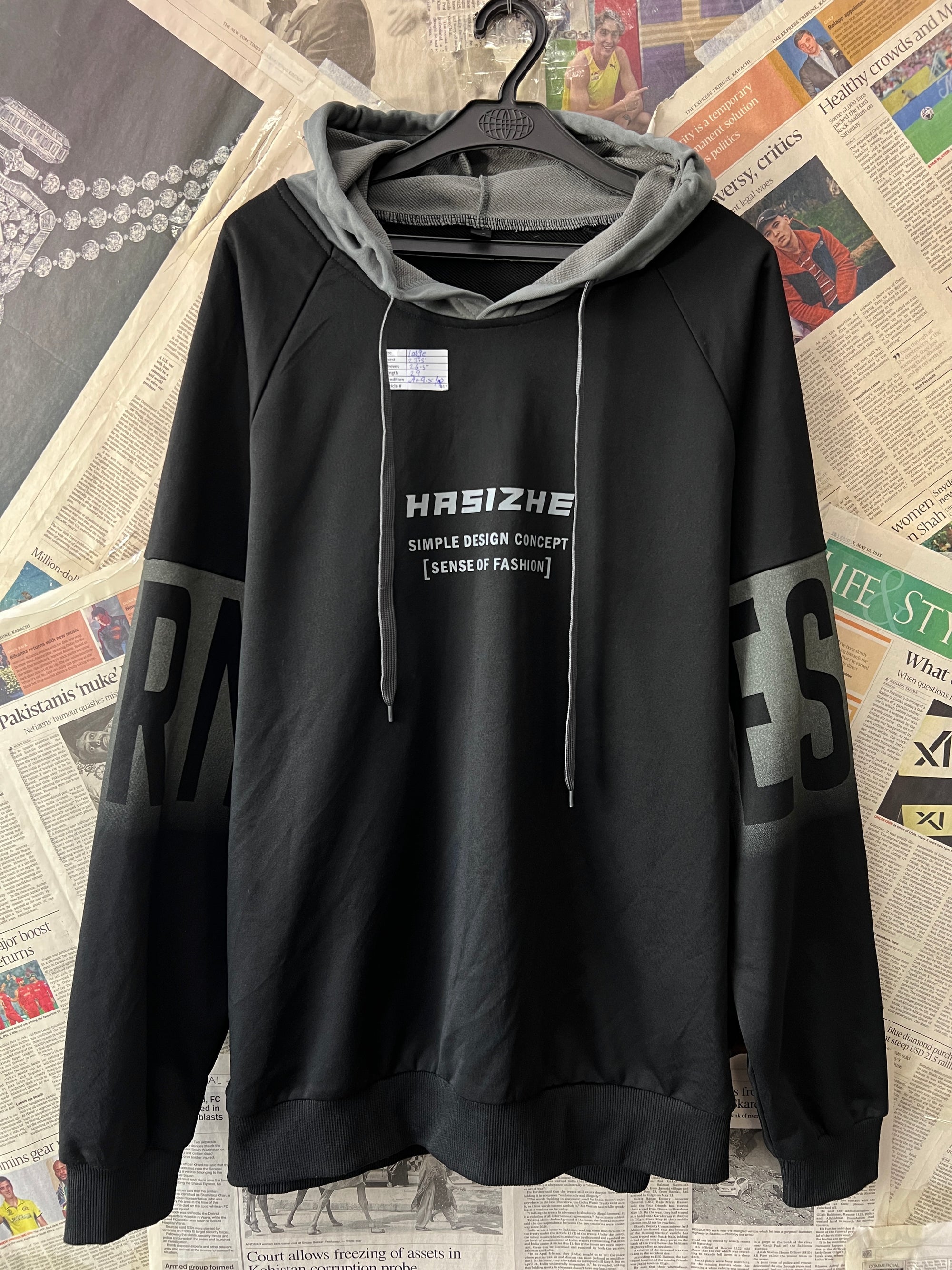 Hasizhe® Large | Chest: 23.5" | Black | Hoodie | 467 - Genuine Maal
