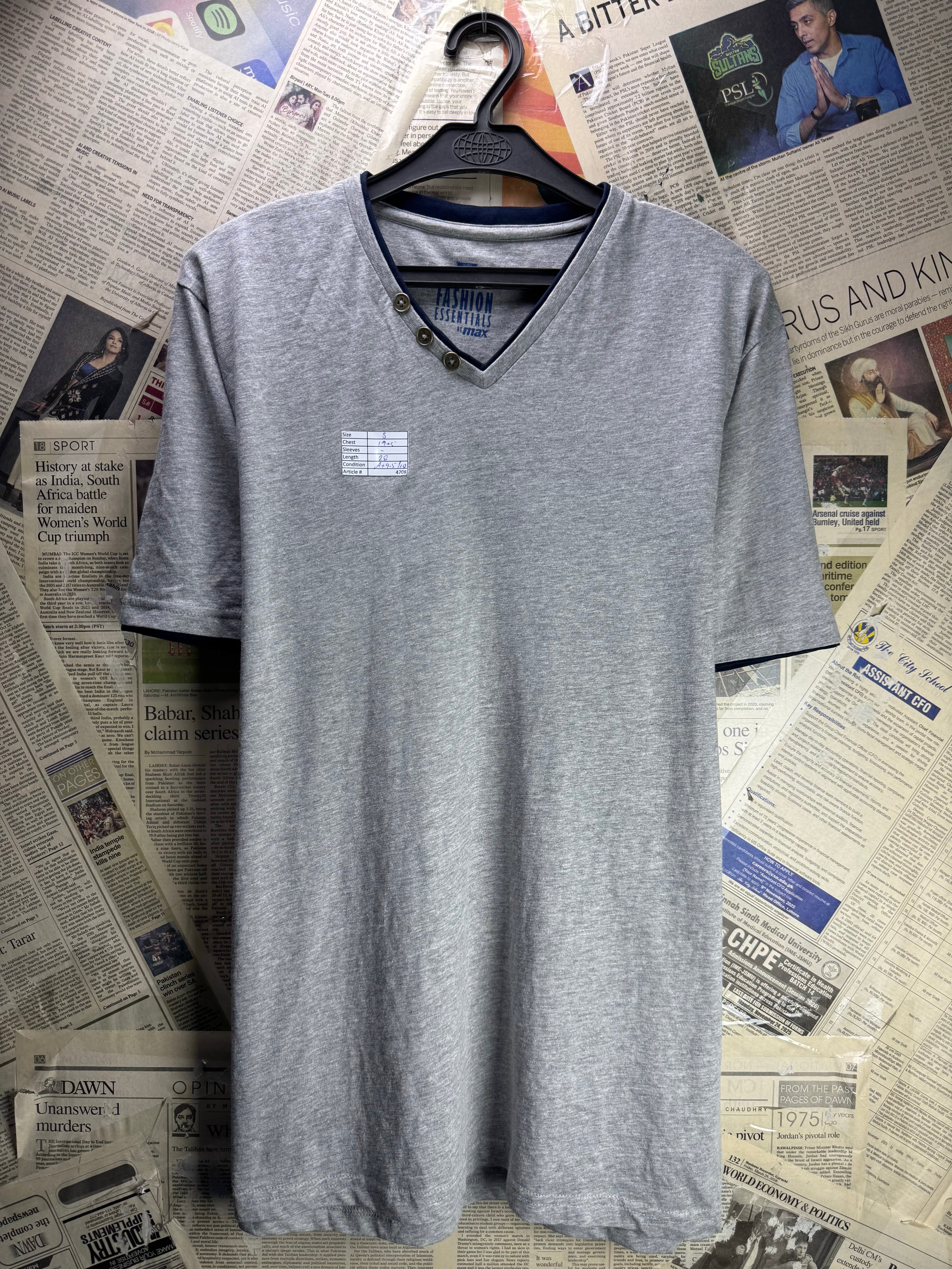 Max® Small | Chest: 19.5" | Grey | T-Shirt | Poly - Cotton | 4708 - Genuine Maal