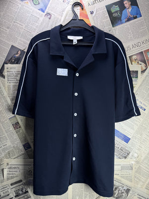 River Island® Large | Chest: 23.5" | Black | Camp Shirt | Poly - Elastane | 4886 - Genuine Maal