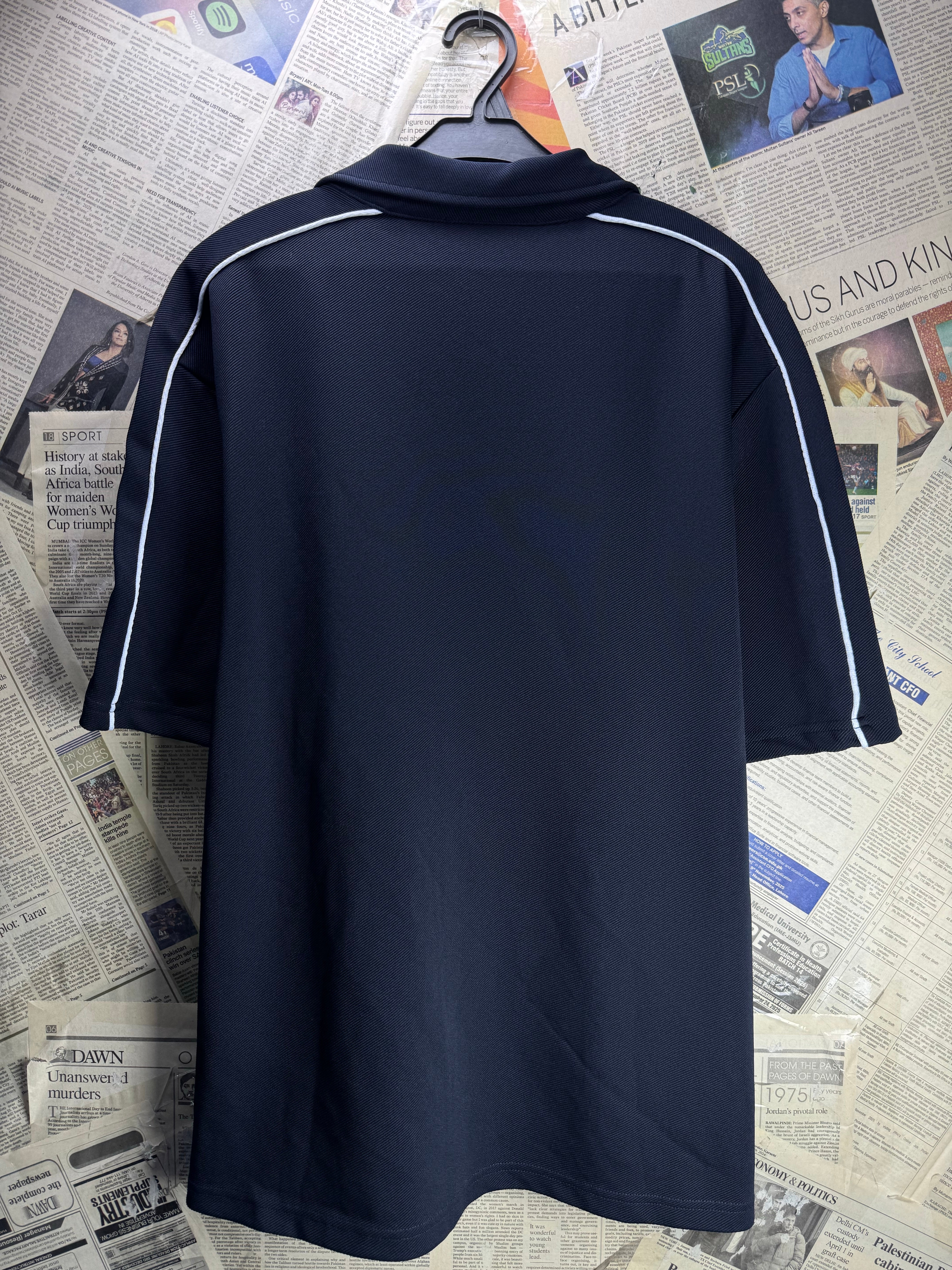 River Island® Large | Chest: 23.5" | Black | Camp Shirt | Poly - Elastane | 4886 - Genuine Maal