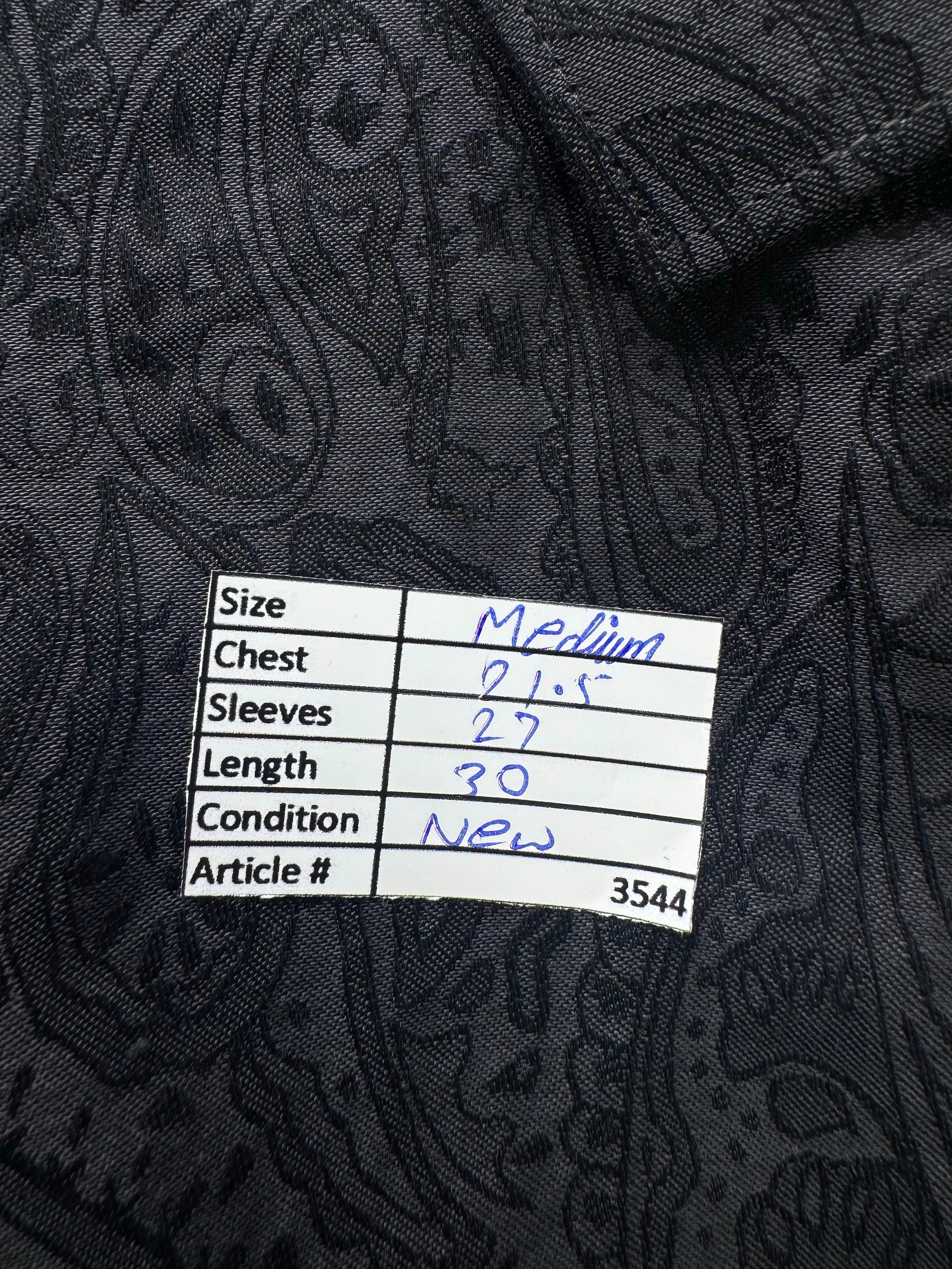 Primark® Medium | Chest: 21.5" | Dark Grey Pasley Print | Shirt | Cotton | 3544 - Genuine Maal