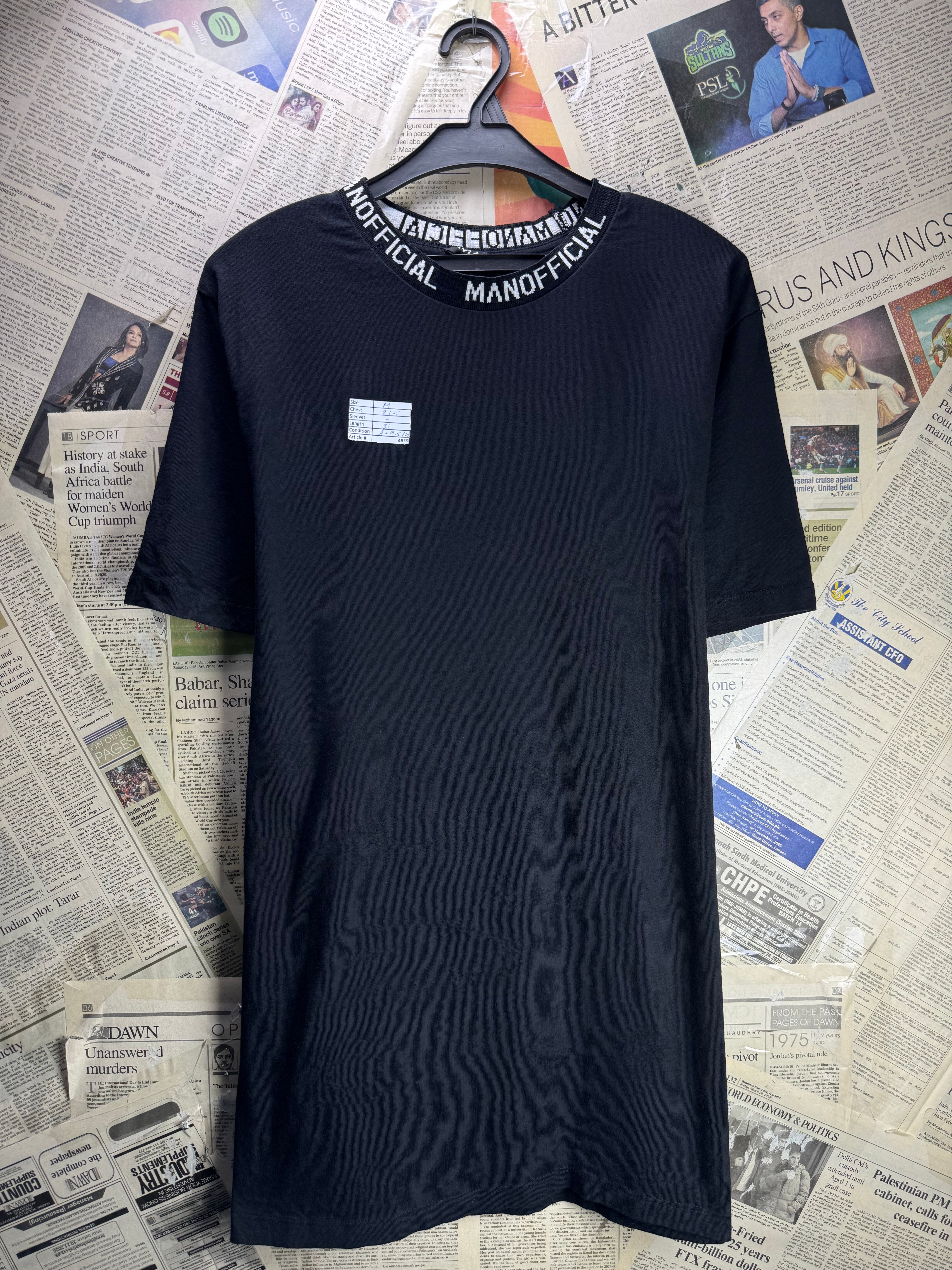 MAN® Medium | Chest: 21.5" | Black | T-Shirts | Cotton | 4878 - Genuine Maal