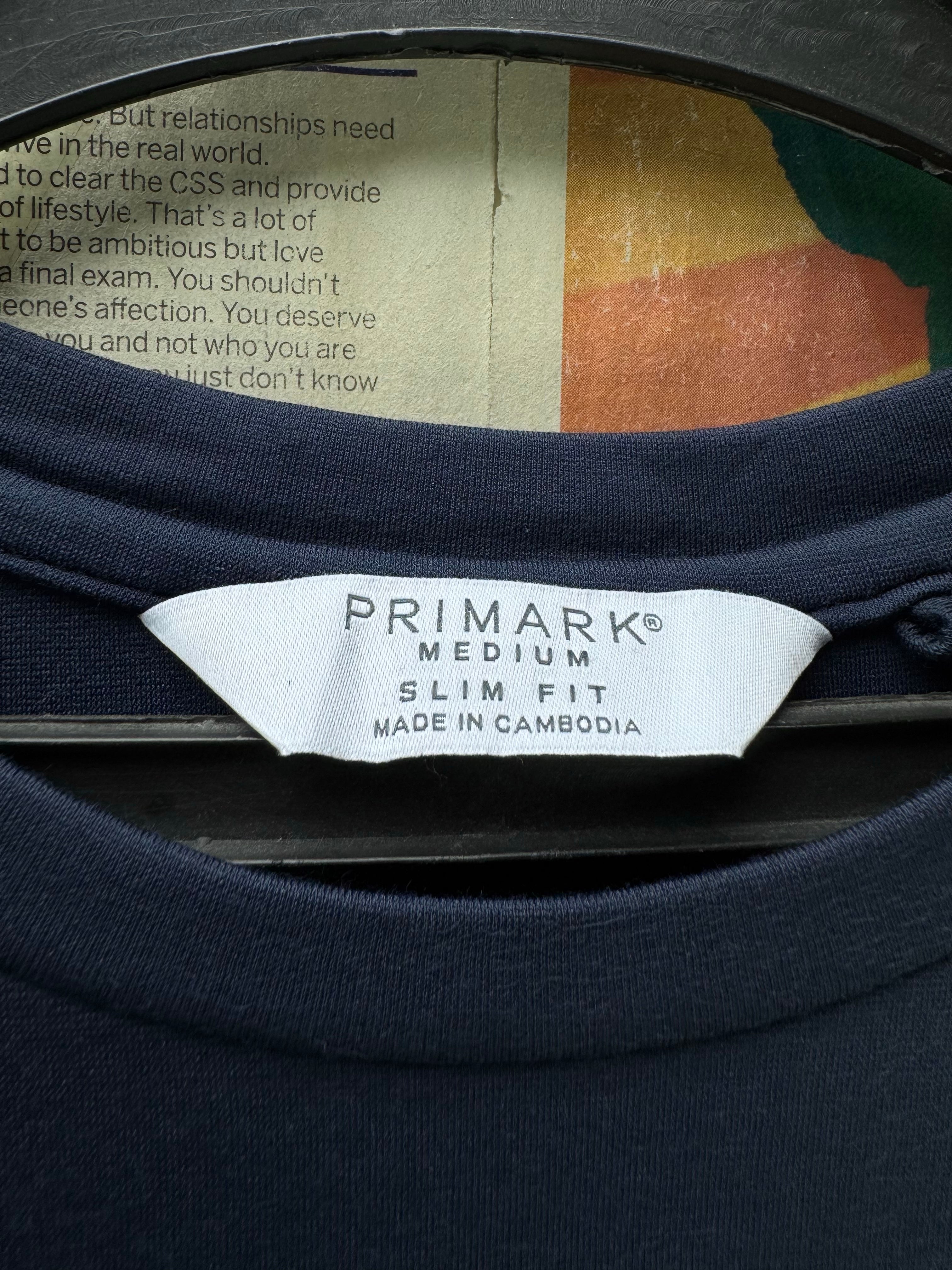 Primark® Small | Chest: 19" | Blue | Slim Fit T-Shirt | Viscose - Nylon - Elastane | 4683 - Genuine Maal